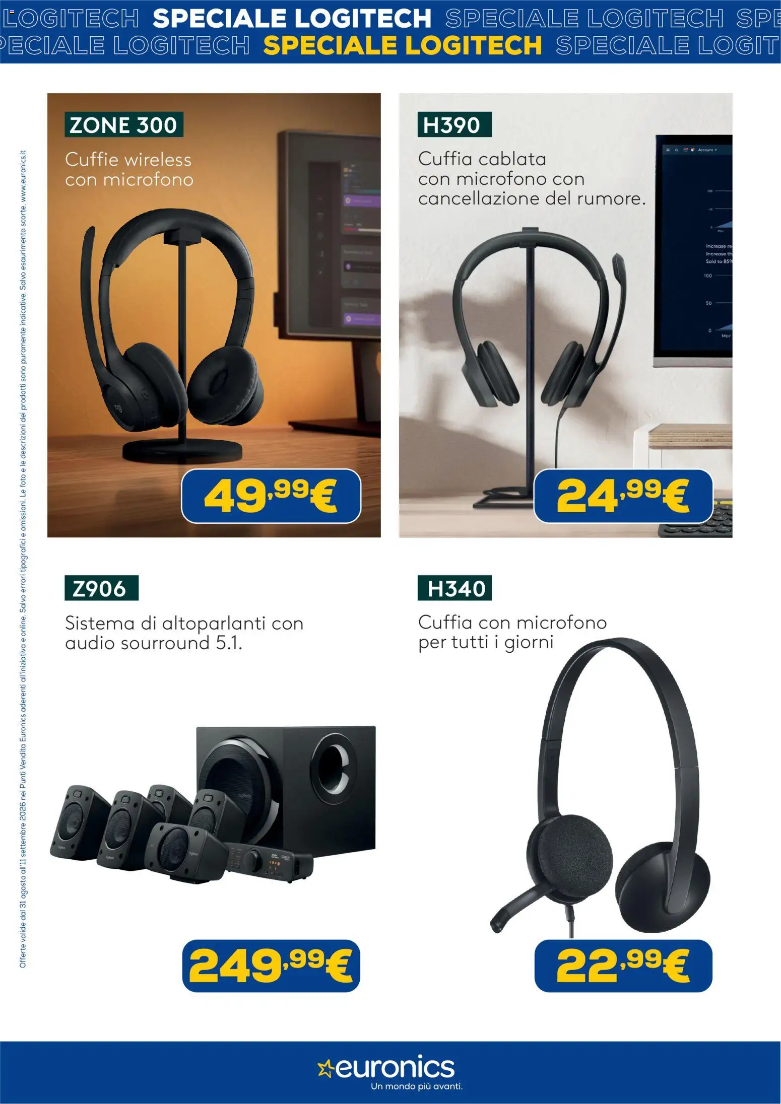 Volantino Euronics del 31/08/2026 | Pagina: 8 | Prodotti: Audio, Cuffie, Microfono