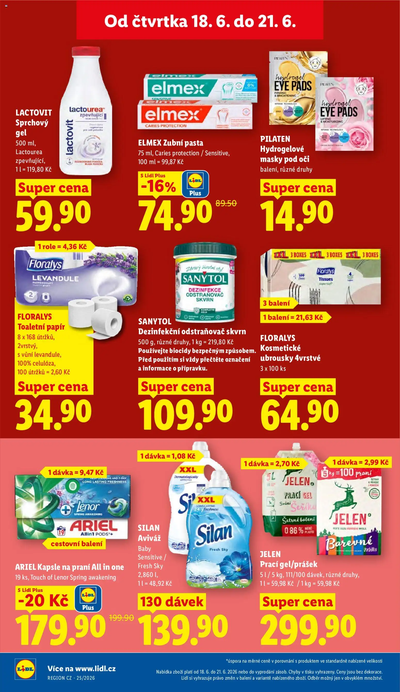 Lidl leták od 18.06.2026 | Strana: 26 | Produkty: Zubní pasta, Lenor, Toaletní papír, Lactovit