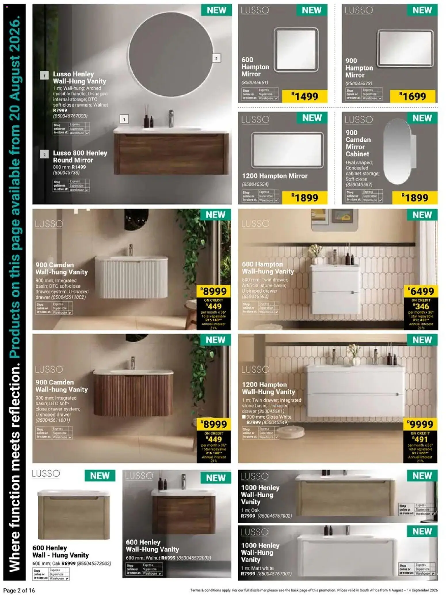 New Builders catalogue – valid from 04/08/2026 | Page: 2 | Products: Gloss, Mirror