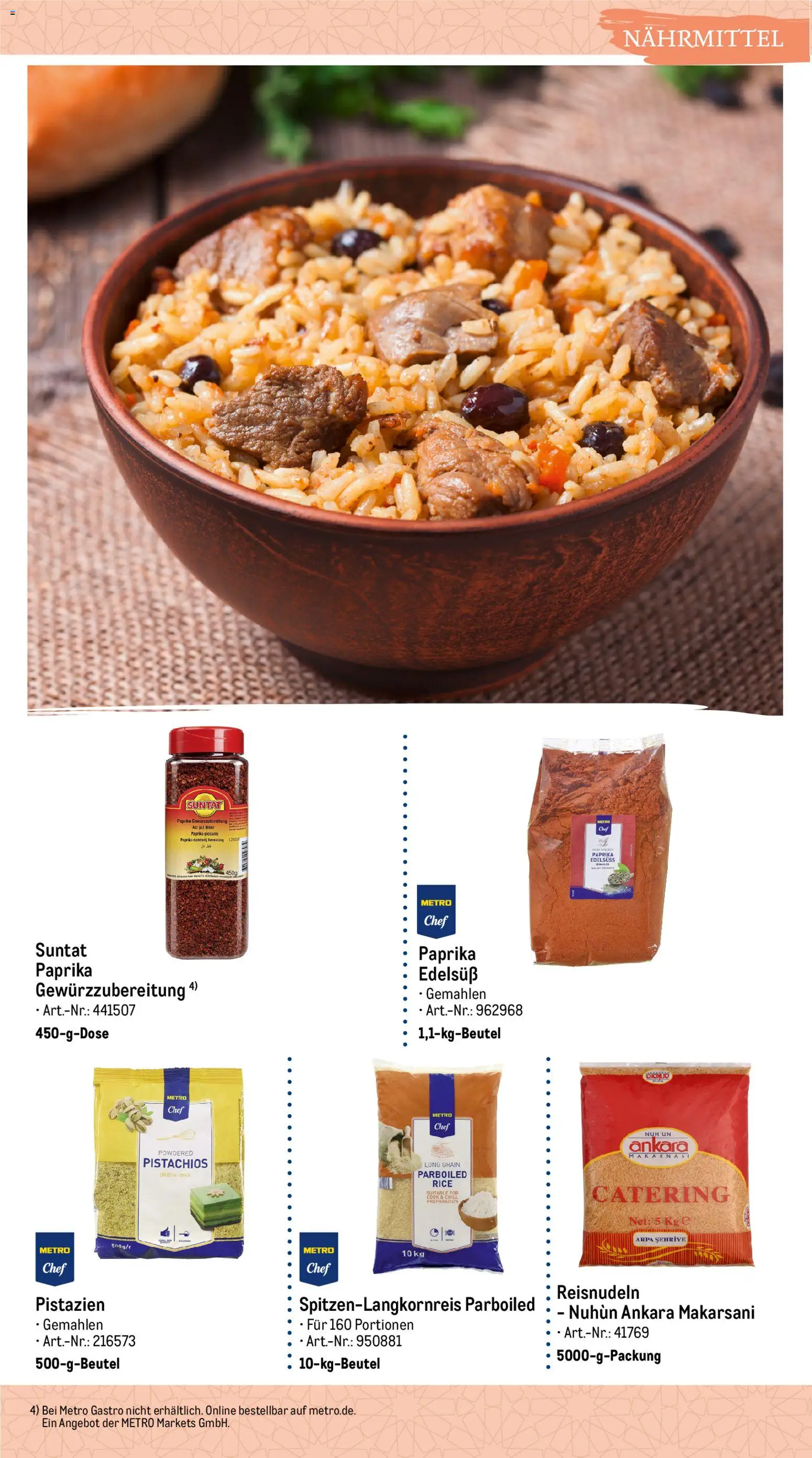 Metro Highlights Orientalische Gastronomie – gültig ab 04.06.2026 | Seite: 22 | Produkte: Pistazien, Paprika
