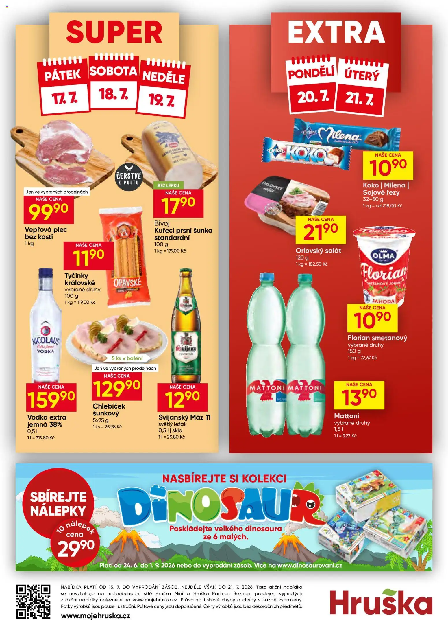 Hruška leták od 15.07.2026 | Strana: 12 | Produkty: Šunka, Salát, Tyčinky, Vepřová plec