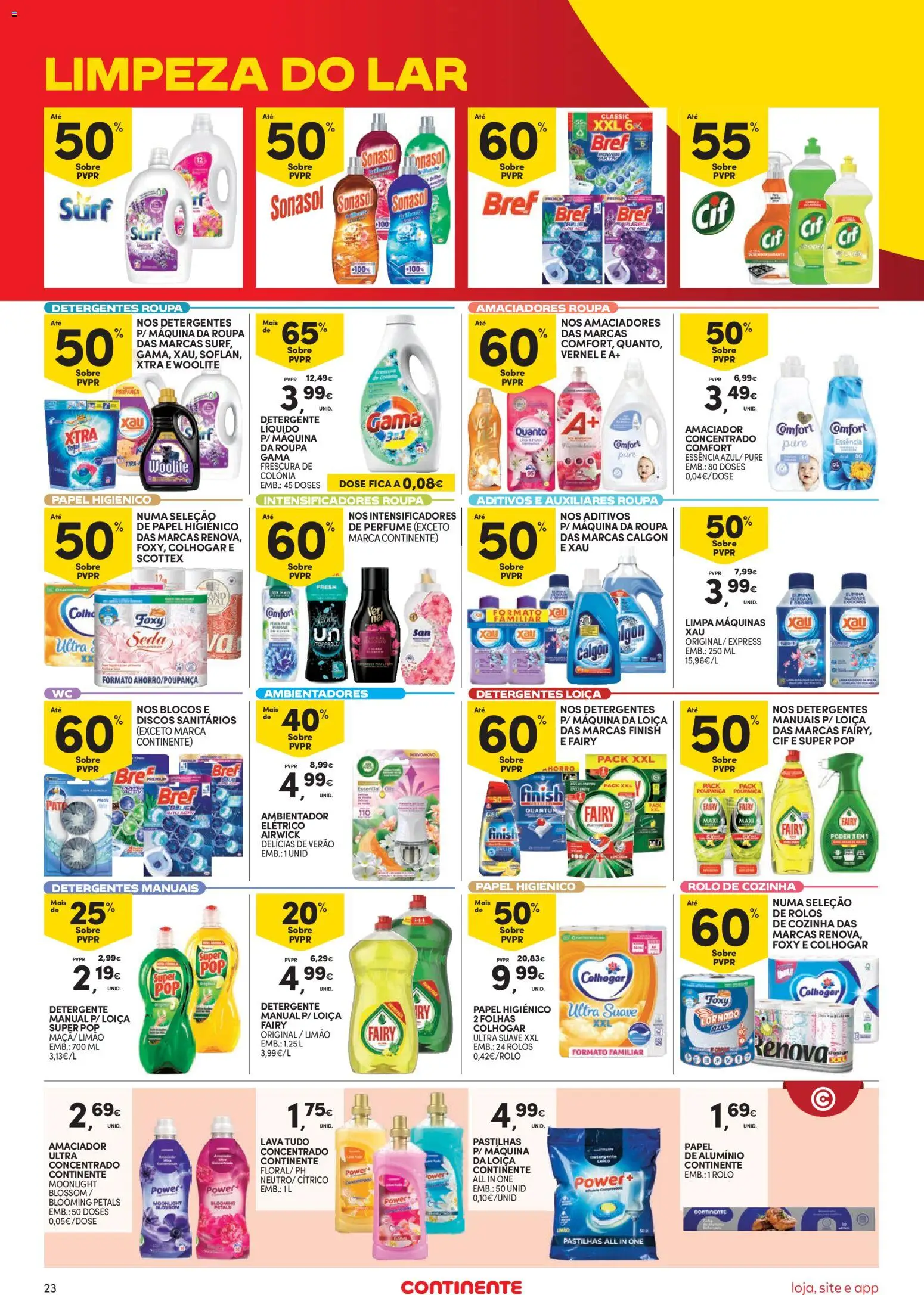Continente Semanal Continente Bom Dia │ válido de 15/09/2026 | Página: 23 | Produtos: Papel higiénico, Perfume, Detergente, Ambientador