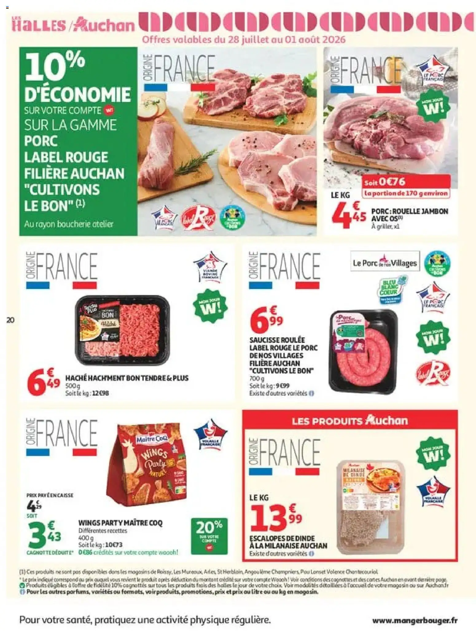 {H1} | Page: 20 | Produits: Escalopes, Jambon, Coq, Escalopes de dinde