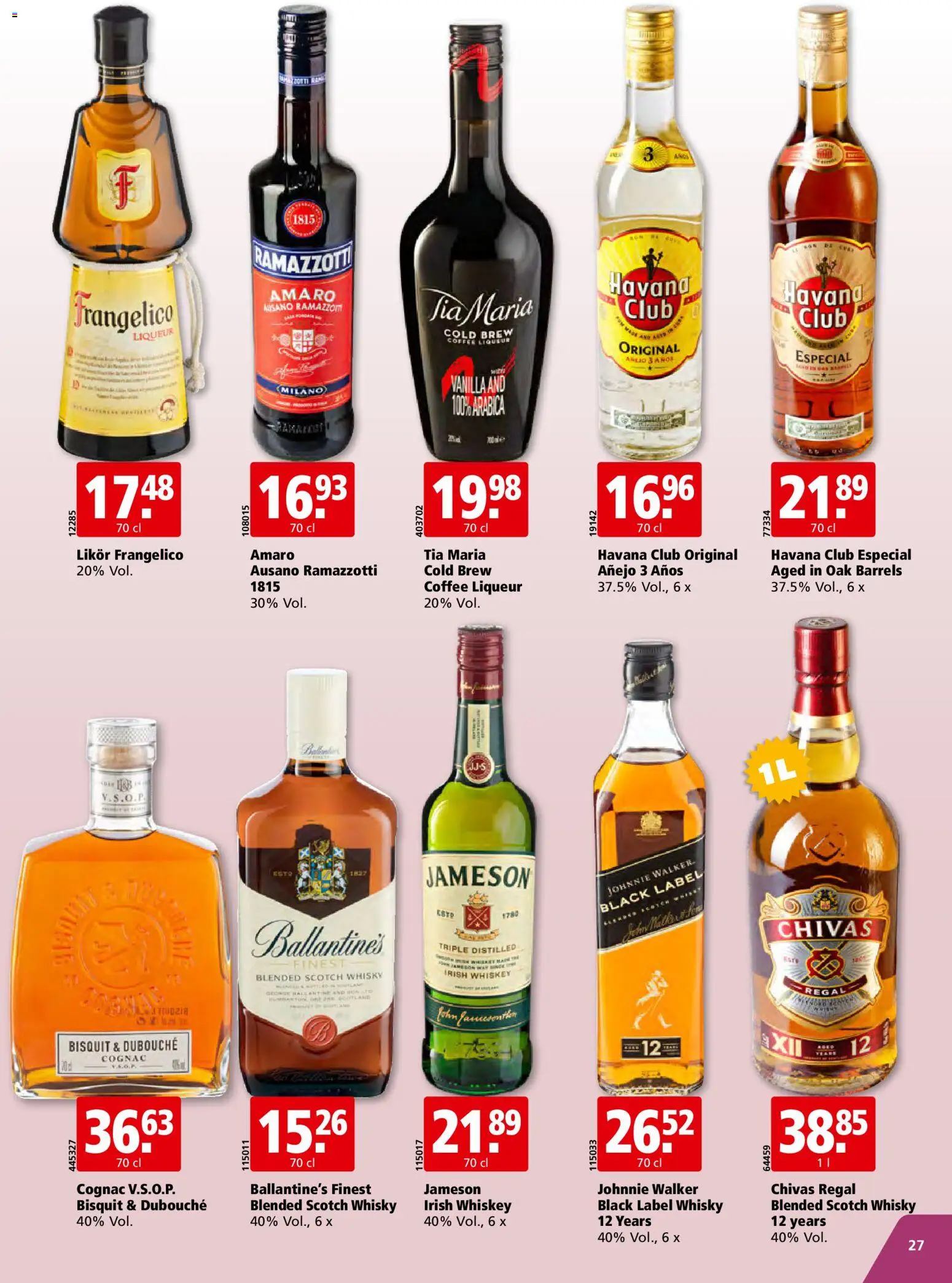 Aligro aktionen – gültig ab 12.10.2026 | Seite: 27 | Produkte: Regal, Jameson, Likör, Whiskey