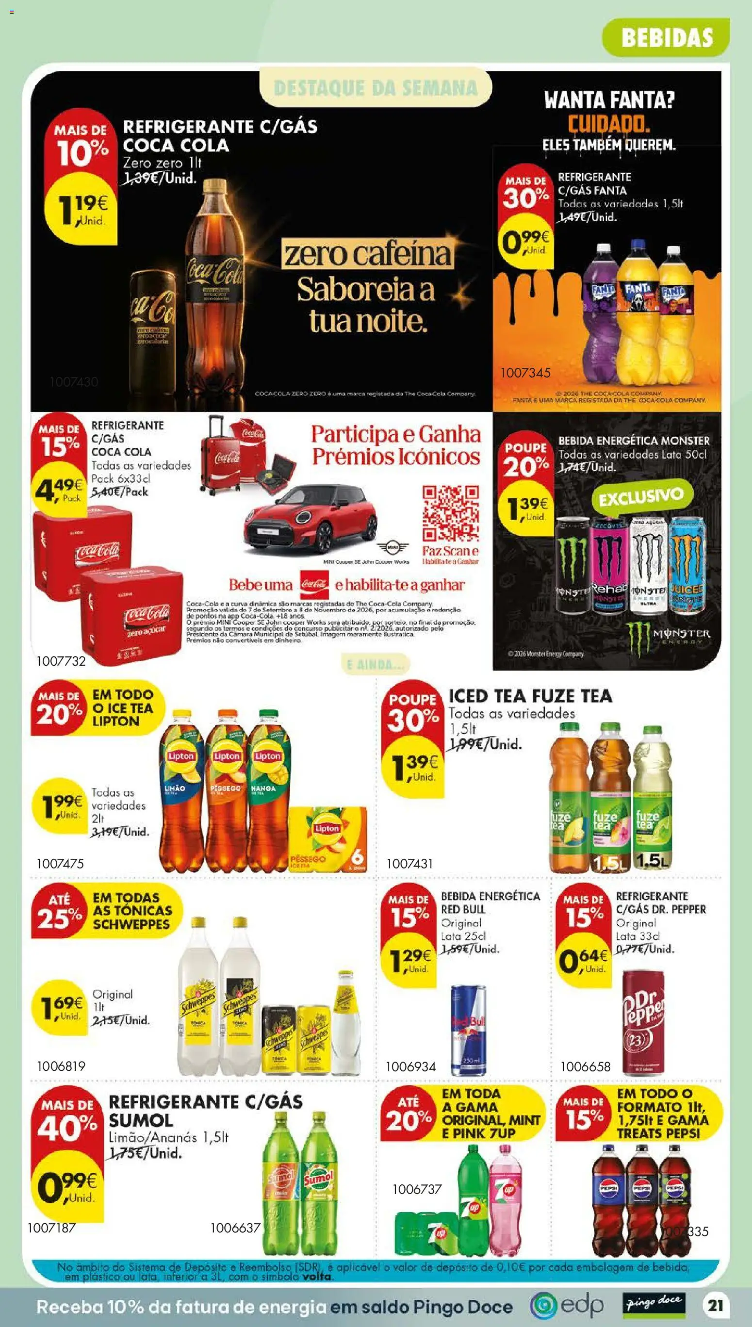 Pingo Doce folheto Poupe Este Fim de Semana │ válido de 29/10/2026 | Página: 23 | Produtos: Fanta, Sumo, Bebida energética, Bebida