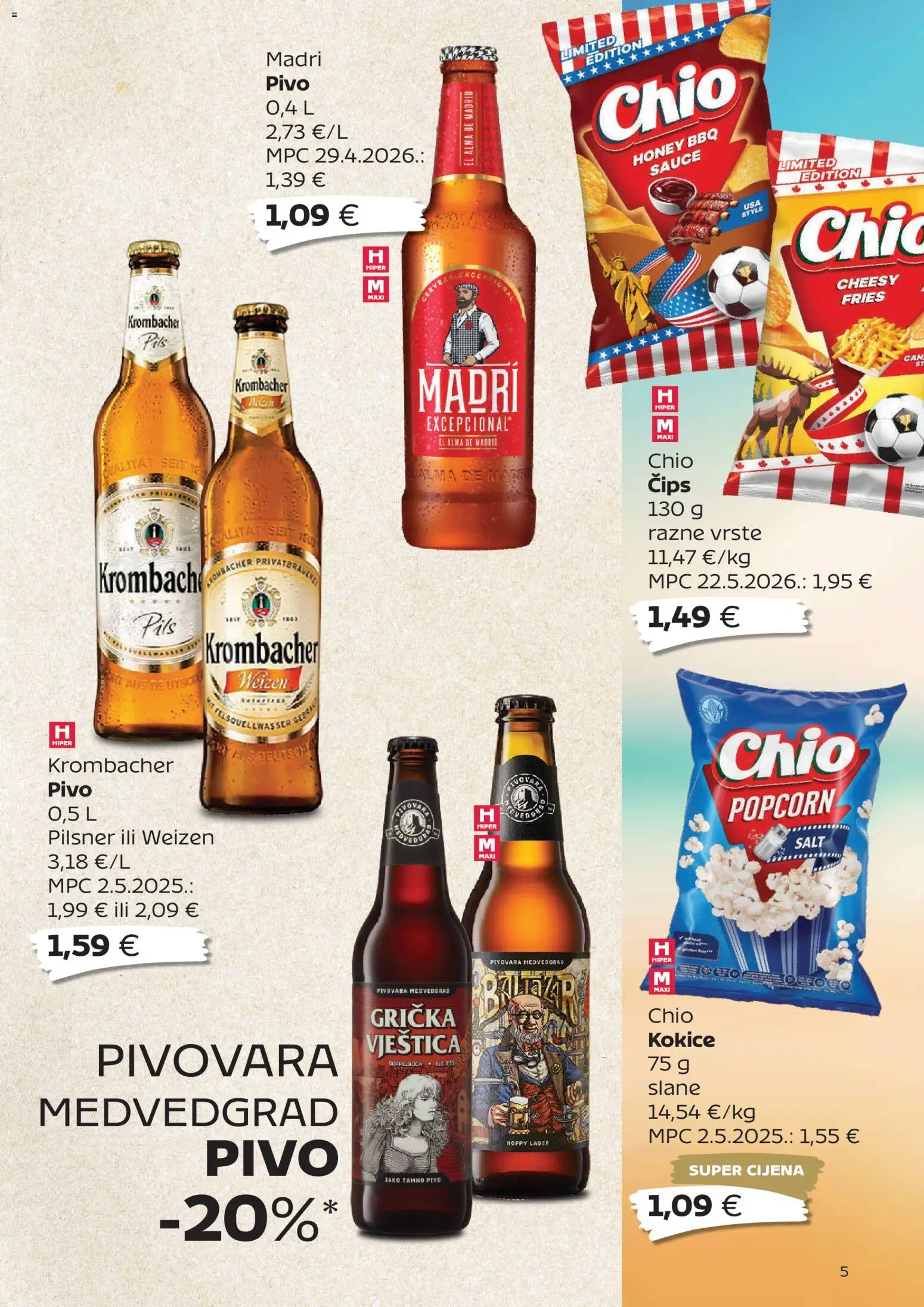 Tommy katalog | vrijedi od 08.06.2026 | Stranica: 5 | Proizvodi: Pivo, Čips, Kokice