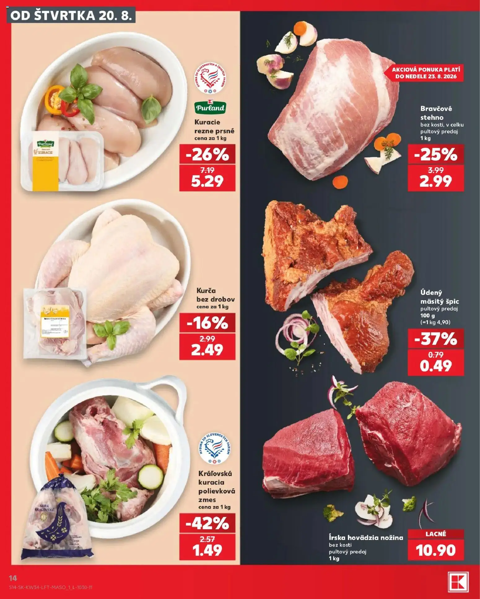 Kaufland SK akciós ujság - amely érvényes a következő dátumtól: 2026.08.20. | Oldal: 14