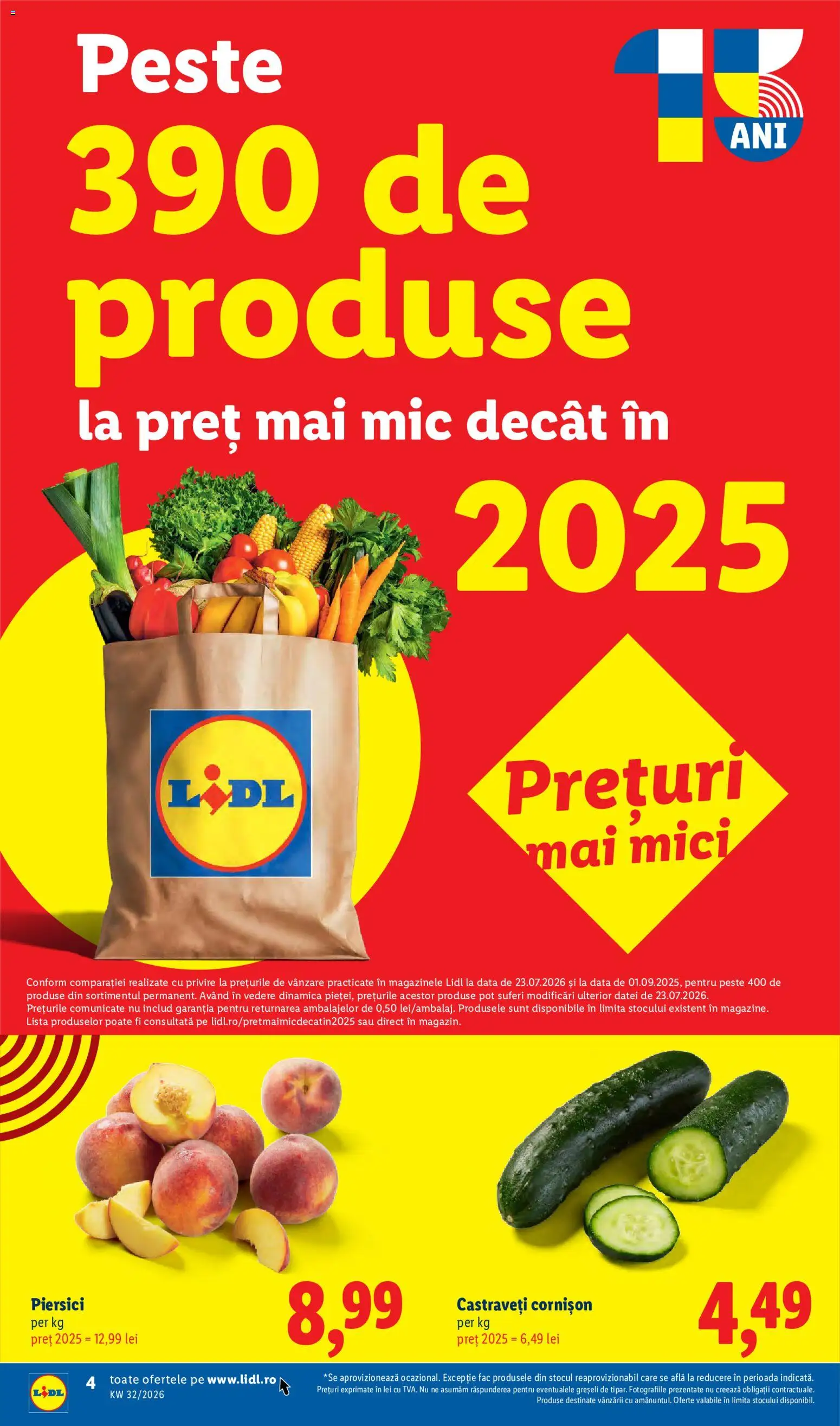 Noul catalog Lidl – valabil de la 03.08.2026 | Pagină: 4 | Produse: Mici, Pește, Castraveți, Piersici