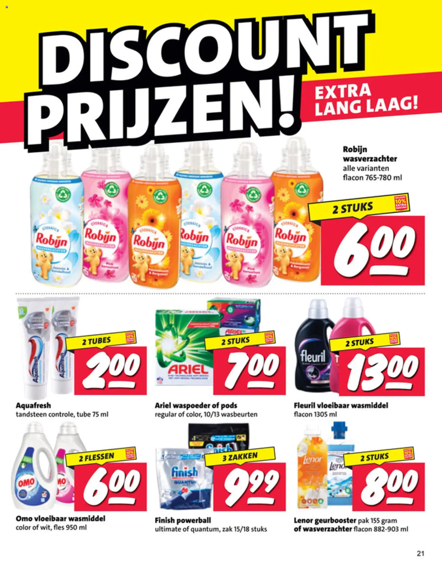 {H1} | Pagina: 21 | Producten: Wasmiddel, Wasverzachter, Robijn, Fles