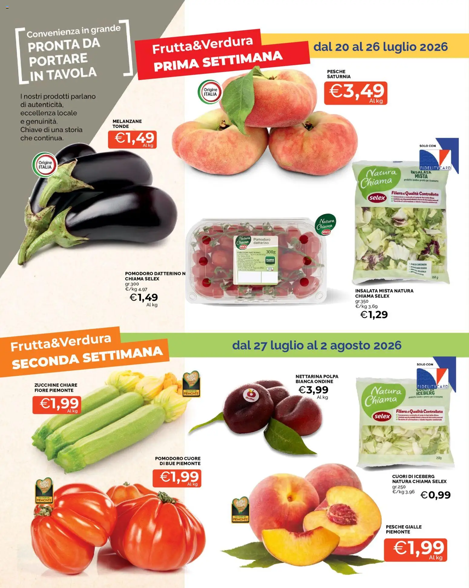 Volantino Mercatò del 20/07/2026 | Pagina: 6 | Prodotti: Insalata, Pomodoro, Melanzane, Zucchine