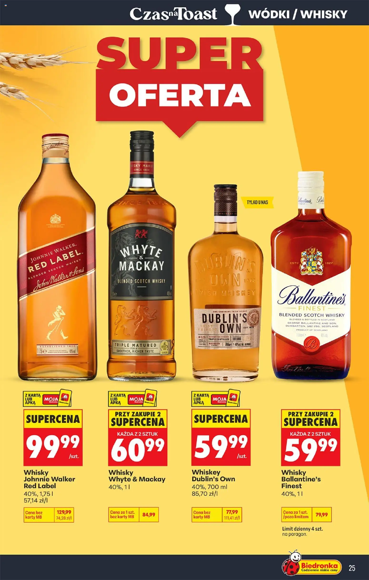 Biedronka Polsko leták - Czas na toast od 20.04.2026 | Strana: 25 | Produkty: Whiskey, Finest, Ballantine's, Karty
