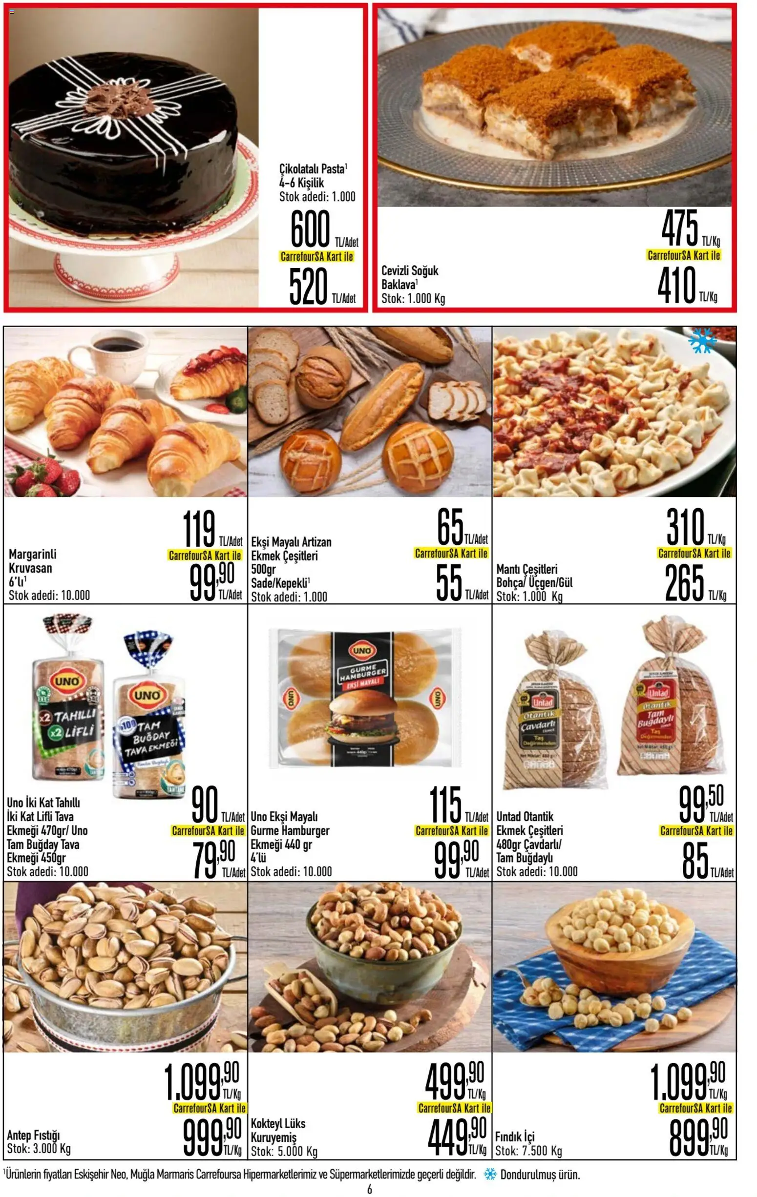 CarrefourSA Katalog - 09 Temmuz 2026 tarihinden itibaren geçerlidir | Sayfa: 6 | Ürünler: Ekmek, Fındık