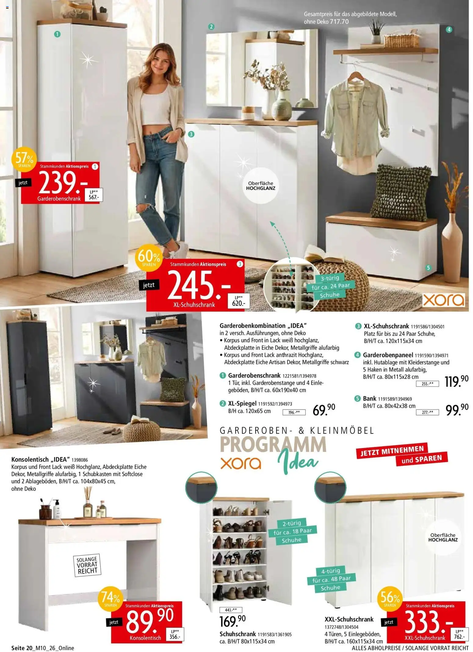 Zurbrüggen - Zurbrüggen: Mitnahme Möbel (ab 08.08.2026) zum Blättern | Seite: 22 | Produkte: Garderobenschrank, Konsolentisch