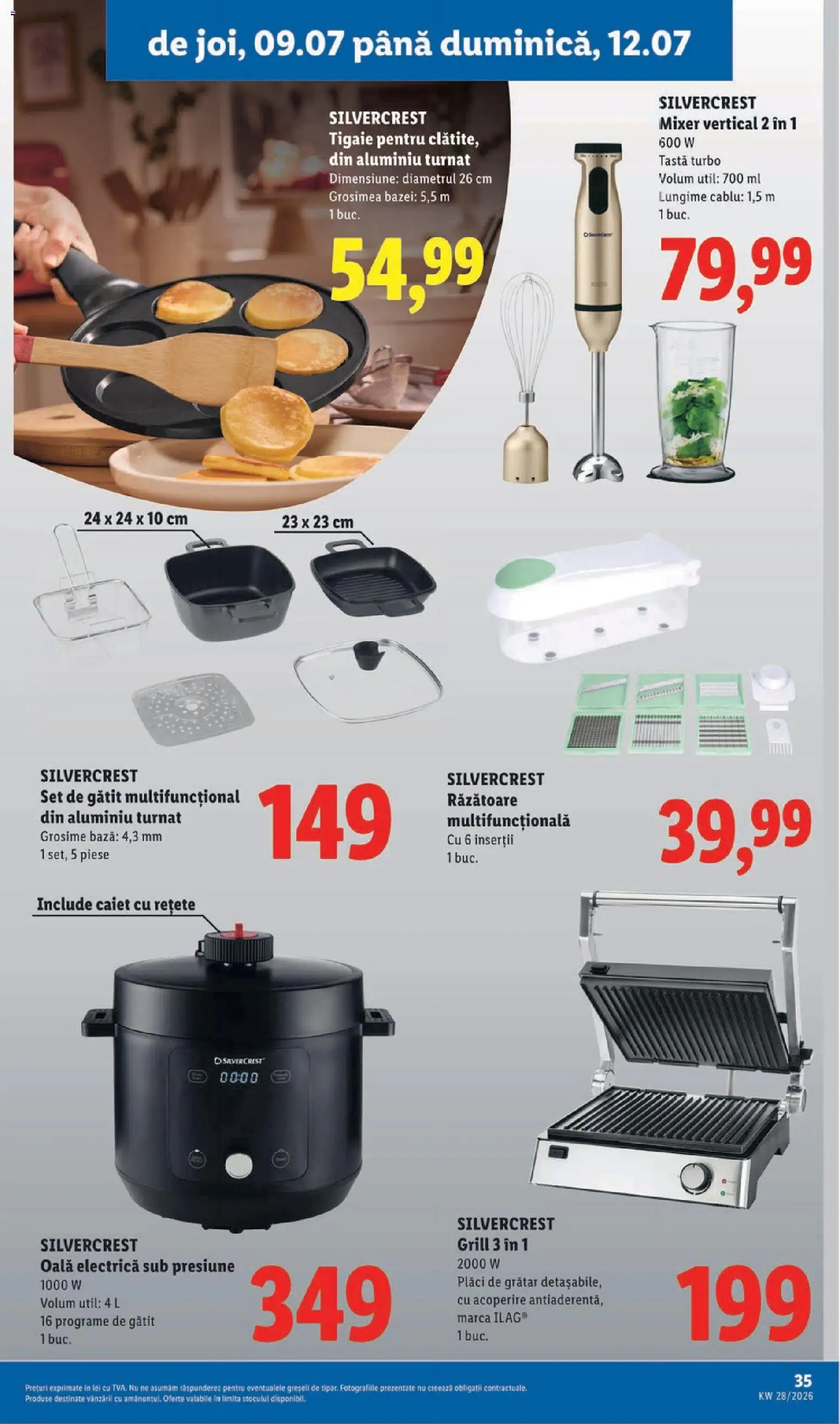 Noul catalog Lidl – valabil de la 06.07.2026 | Pagină: 35 | Produse: Blender, Tigaie, Mixer, Răzătoare