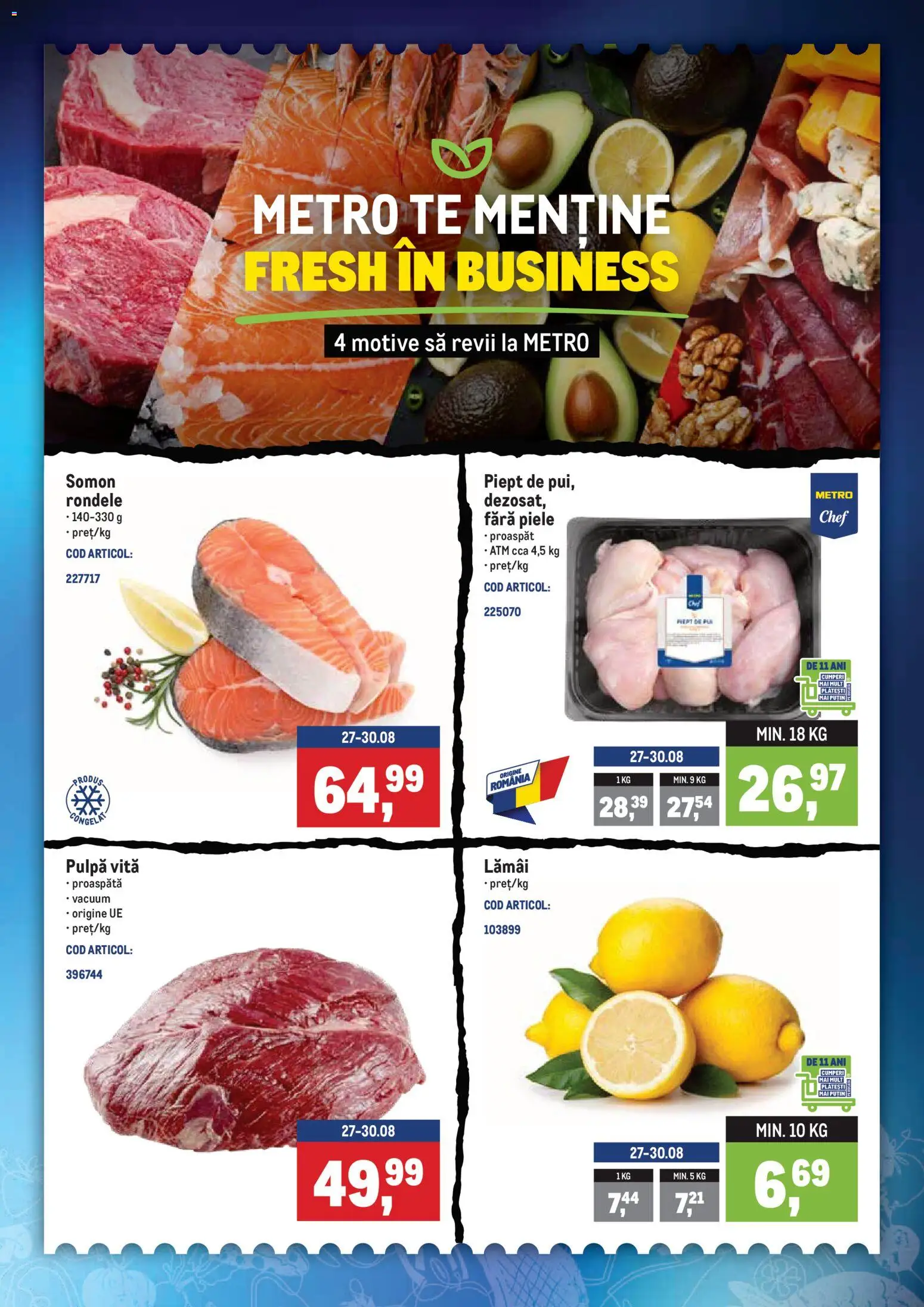 Noul catalog Metro – valabil de la 24.08.2026 | Pagină: 3 | Produse: Vită, Lamai, Somon