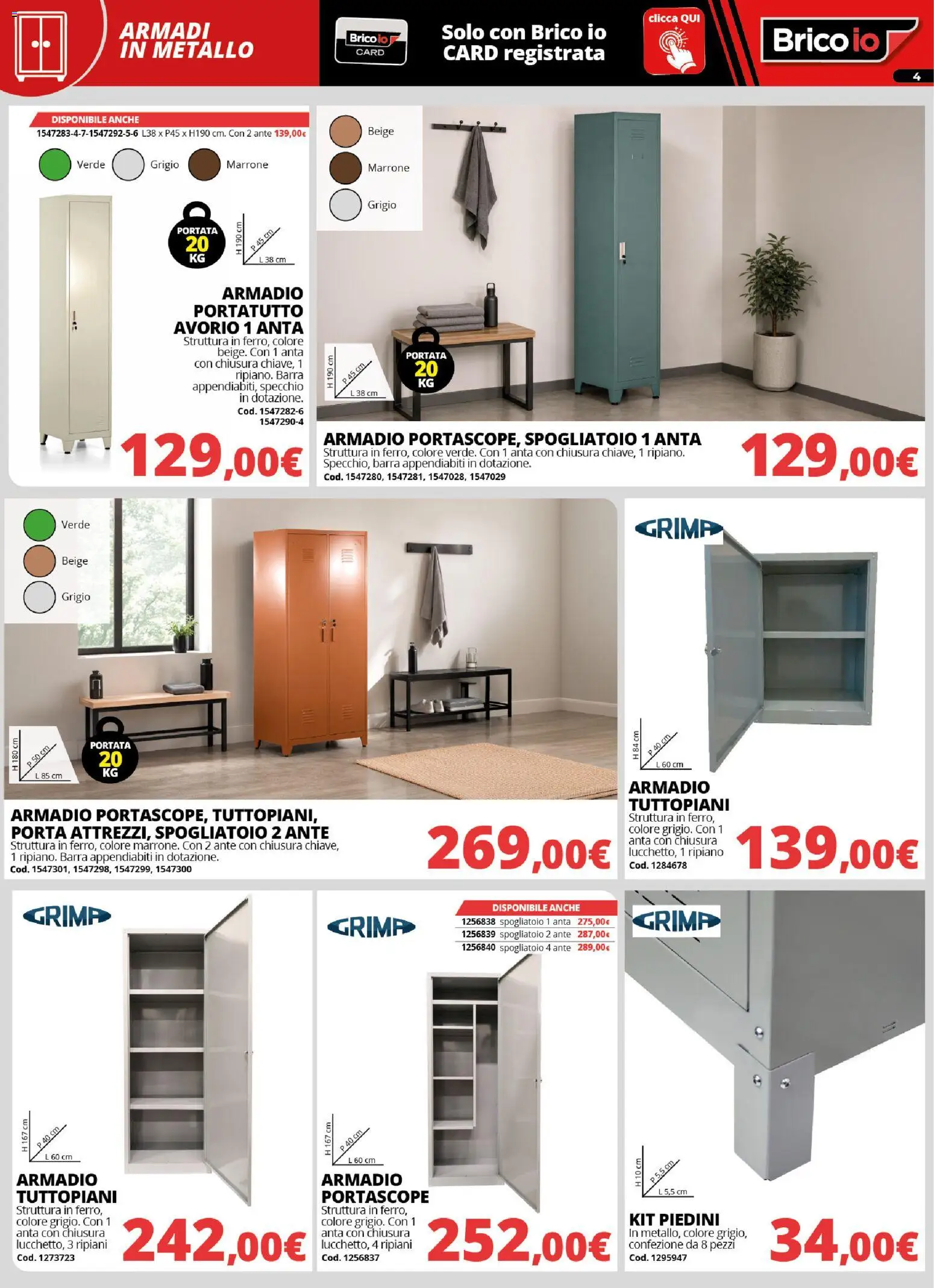 Volantino Brico io del 20/08/2026 | Pagina: 4 | Prodotti: Ripiano, Porta, Specchio, Appendiabiti