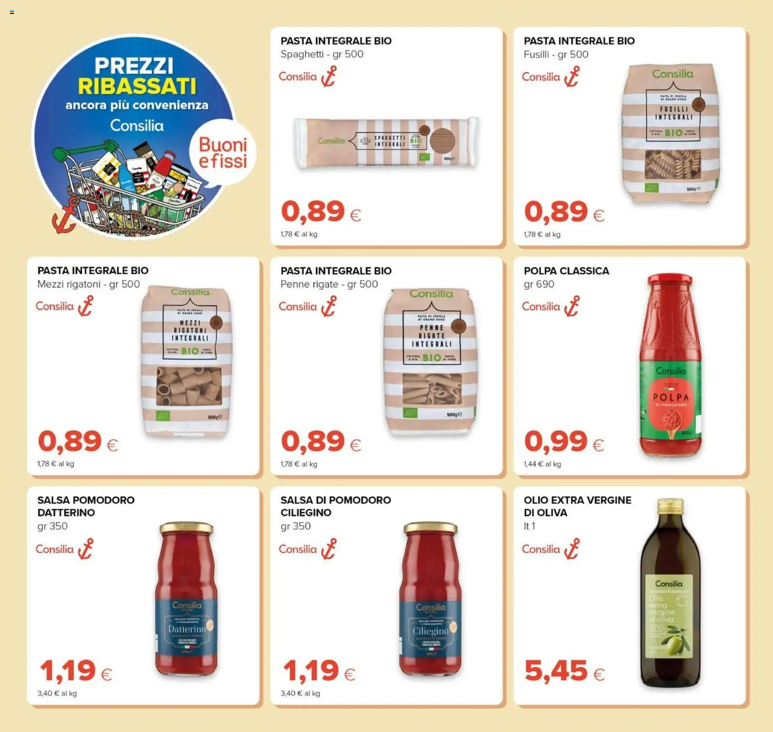 Volantino Oasi del 21/08/2026 | Pagina: 20 | Prodotti: Pomodoro, Fusilli, Semola, Spaghetti