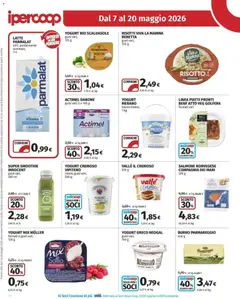 Anteprima del volantino Ipercoop volantino valido a partire dal 07.05.2026 | Pagina: 16 | Prodotti: Yogurt greco, Yogurt, Salmone, Latte