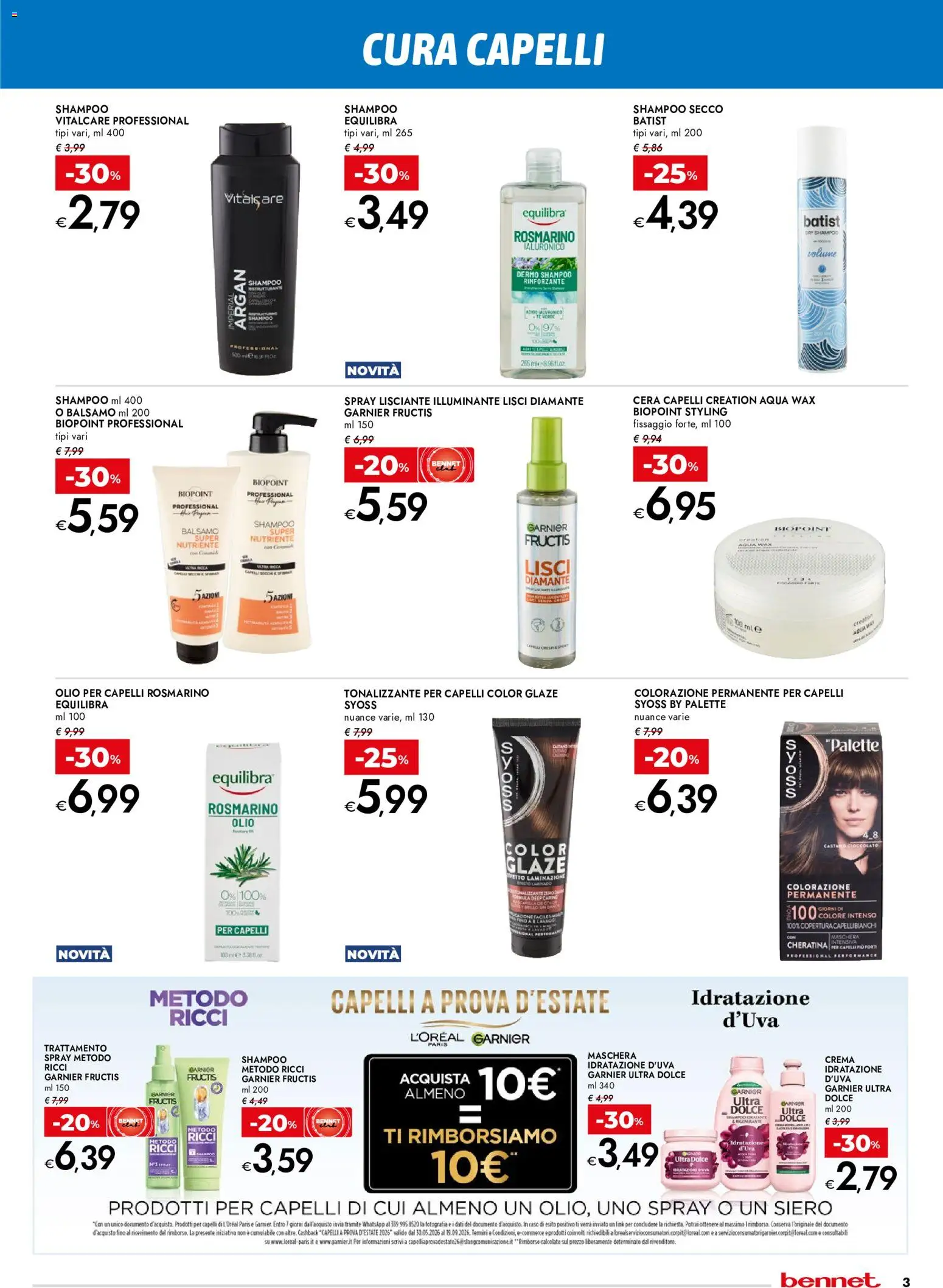 Volantino bennet del 11.06.2026 | Pagina: 3 | Prodotti: Illuminante, Olio per capelli, Rosmarino, Olio