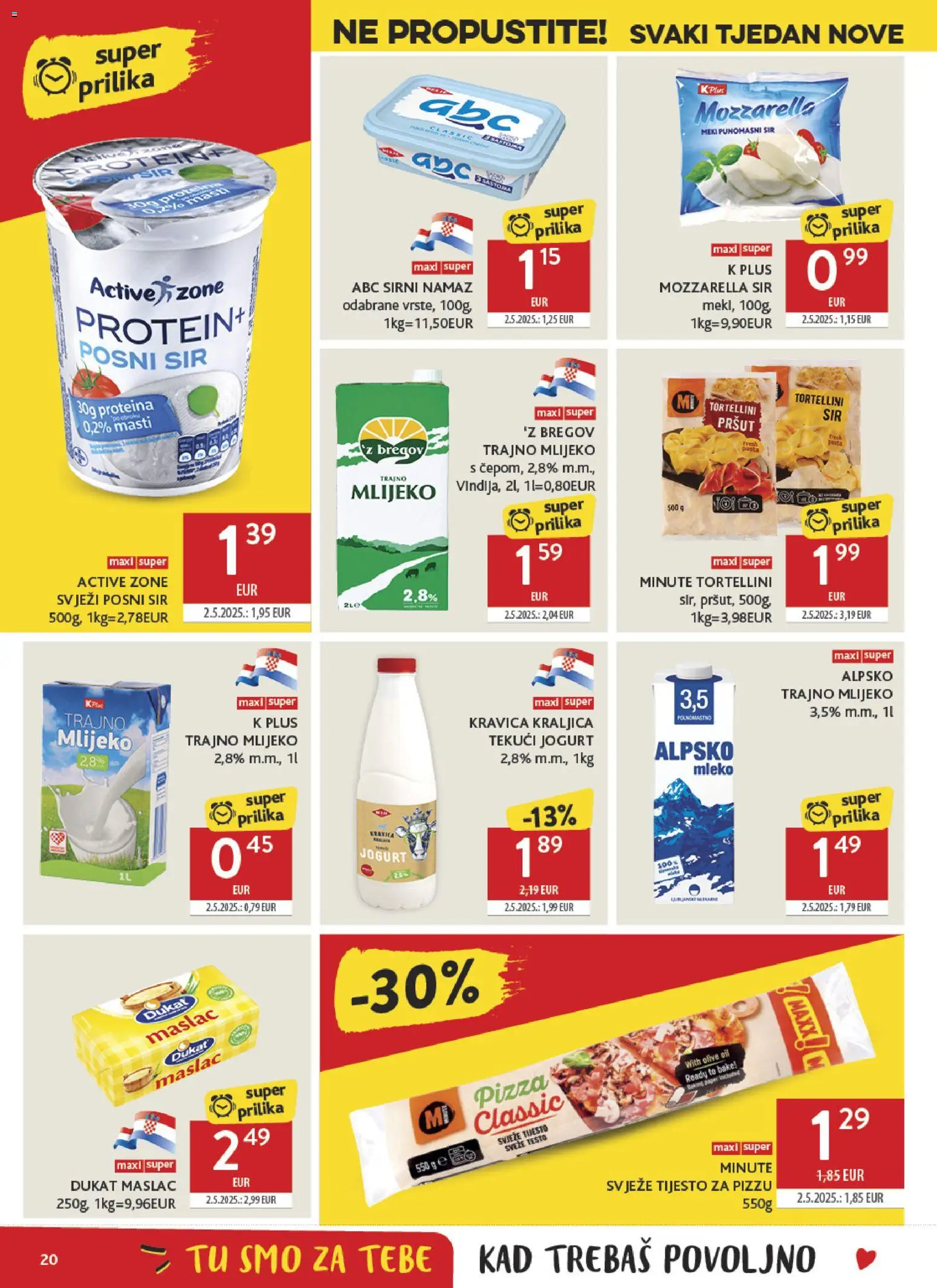 Konzum katalog | vrijedi od 15.07.2026 | Stranica: 20 | Proizvodi: Tekuci jogurt, Jogurt, Trajno mlijeko, Namaz