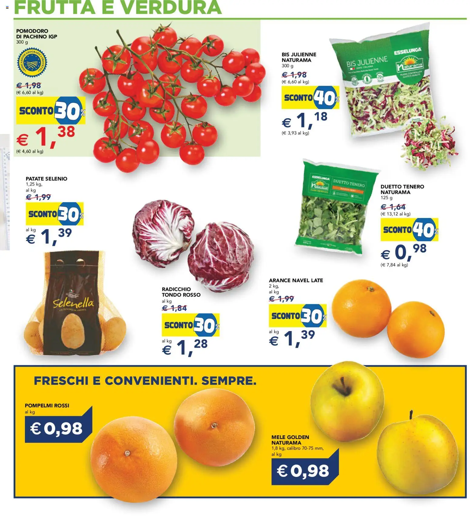 Volantino Esselunga S del 12.03.2026 | Pagina: 15 | Prodotti: Mele, Arance, Patate, Pomodoro