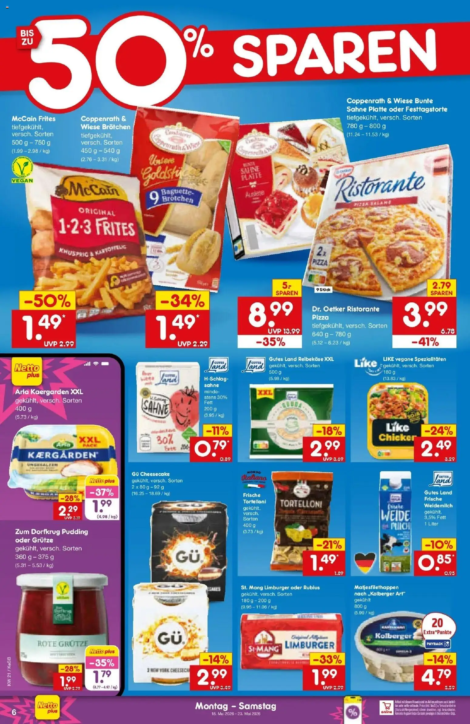Netto Marken-Discount Prospekt Kruft	 – gültig ab 17.05.2026 | Seite: 6 | Produkte: Pudding, Salami, Pizza, Sahne