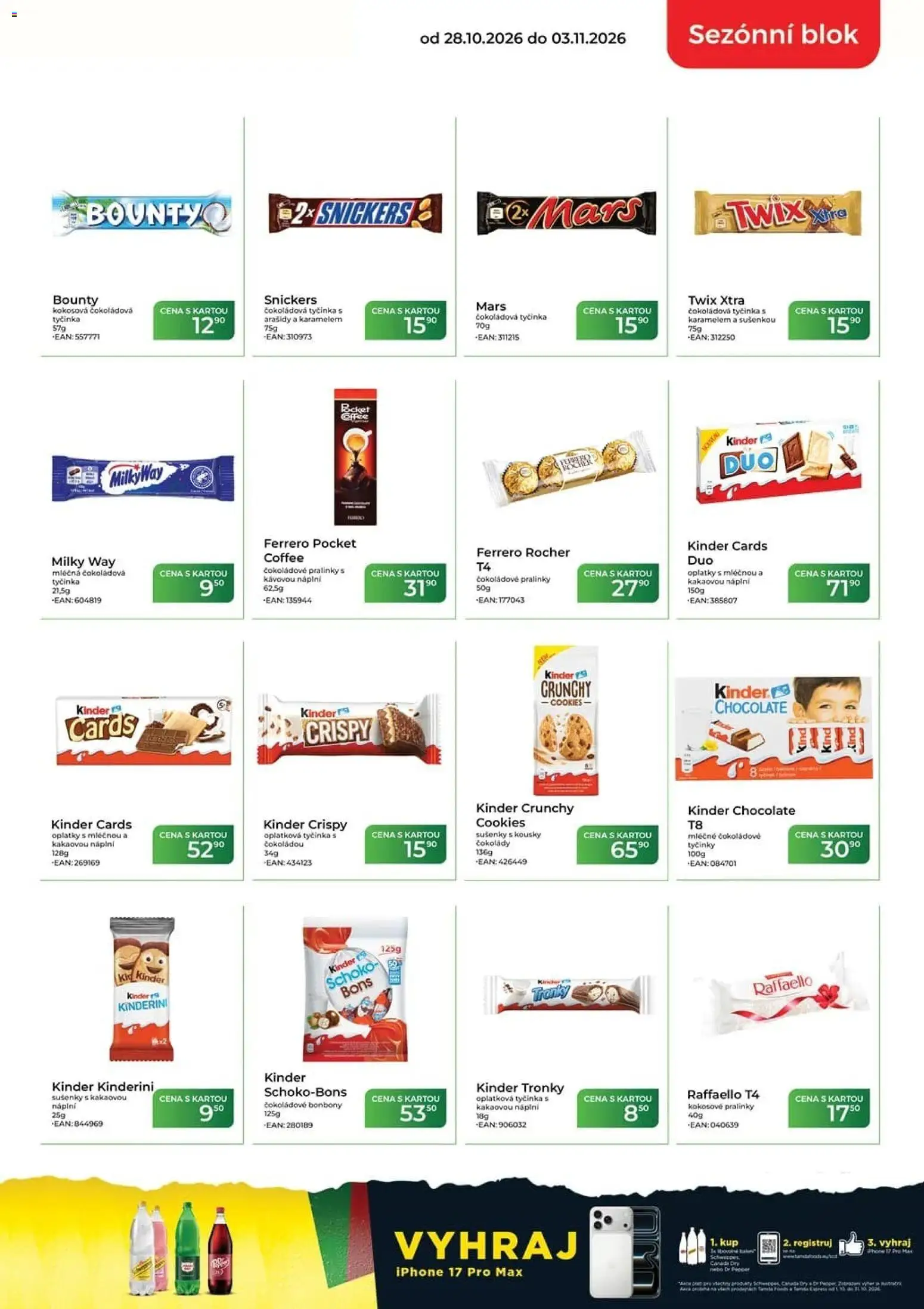 Tamda Foods leták od 28.10.2026 | Strana: 5 | Produkty: Cookies, Čokoládová tyčinka, Snickers, Sušenky