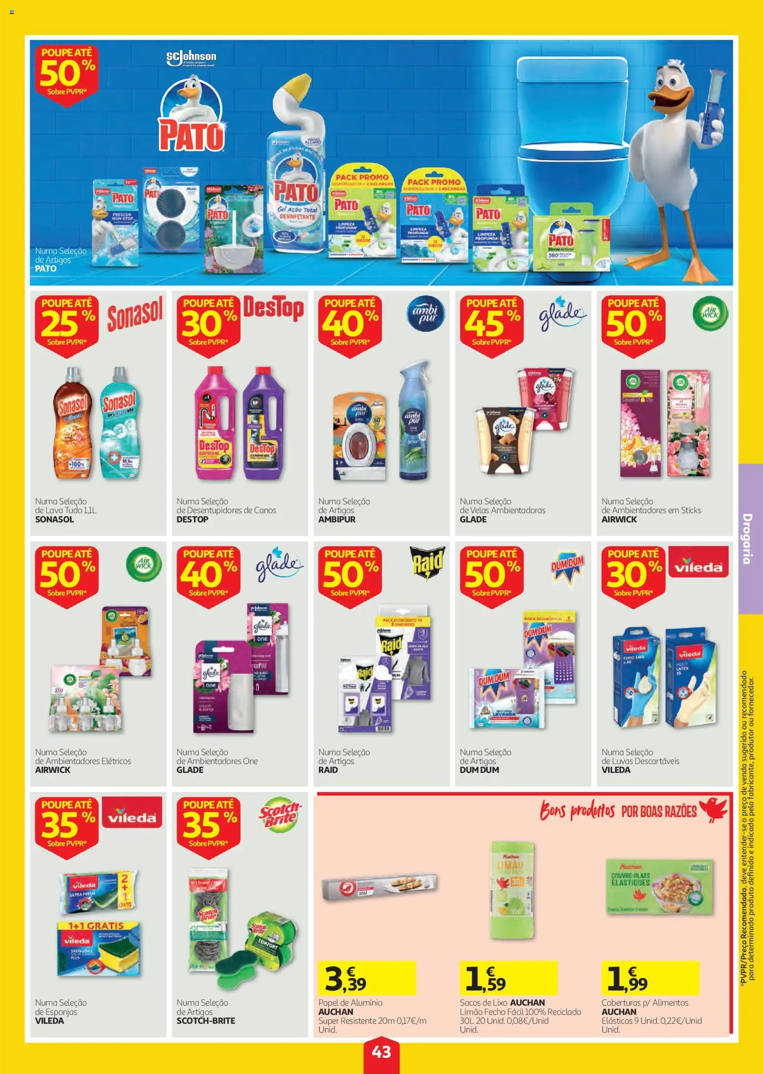 Auchan folheto │ válido de 01/10/2026 | Página: 43 | Produtos: Luvas, Pato, Papel de alumínio, Velas