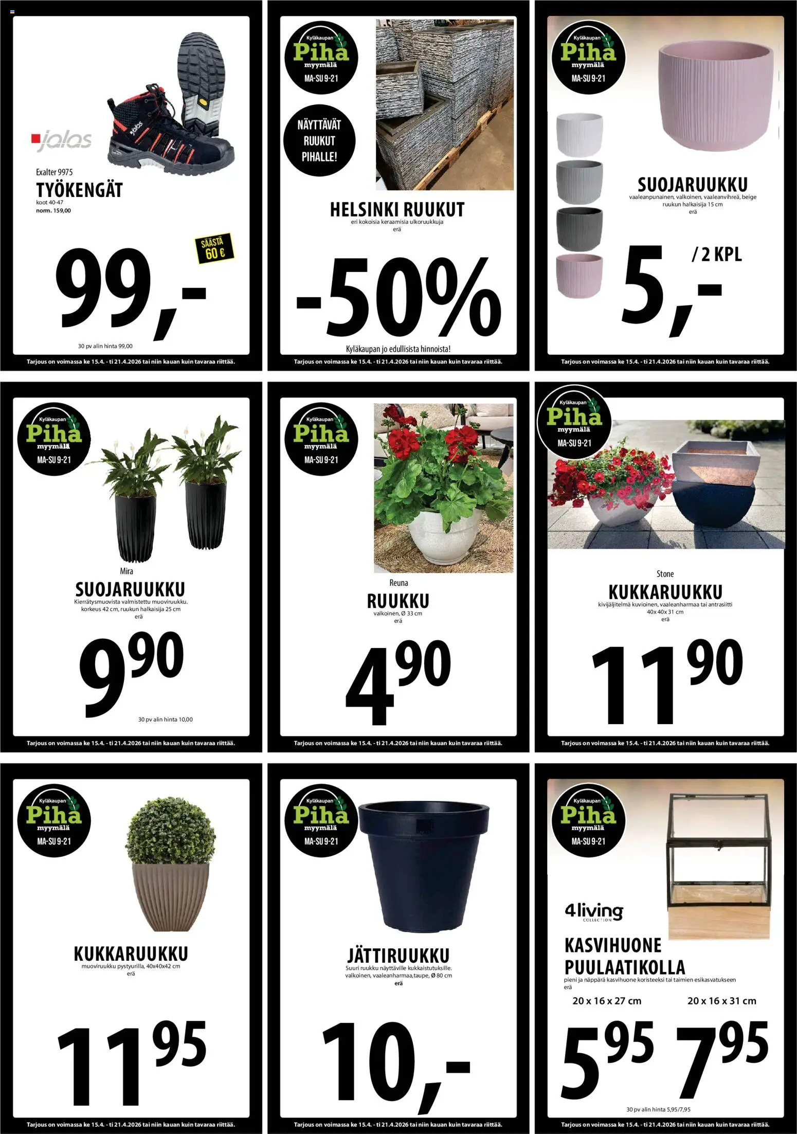 Tuuri tarjoukset – voimassa 15.04.2026 alkaen | Sivu: 24 | Tuotteet: Kasvihuone, Kukkaruukku