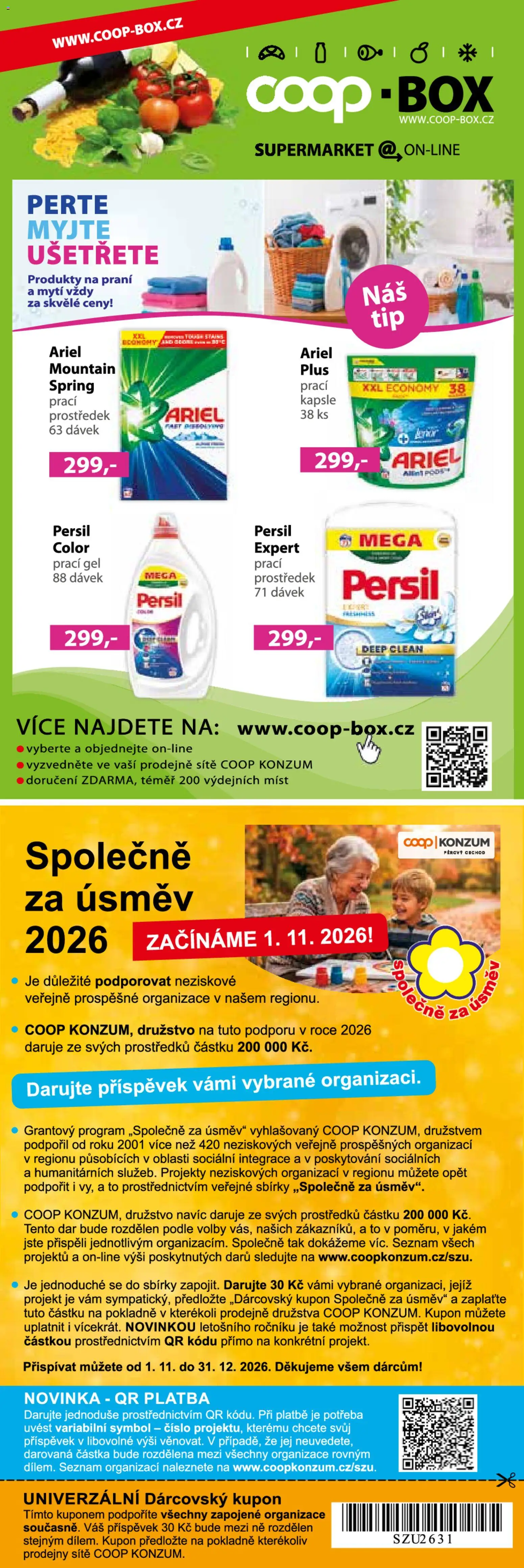 Konzum leták od 28.10.2026 | Strana: 3 | Produkty: Prací gel, Kapsle, Ariel, Persil