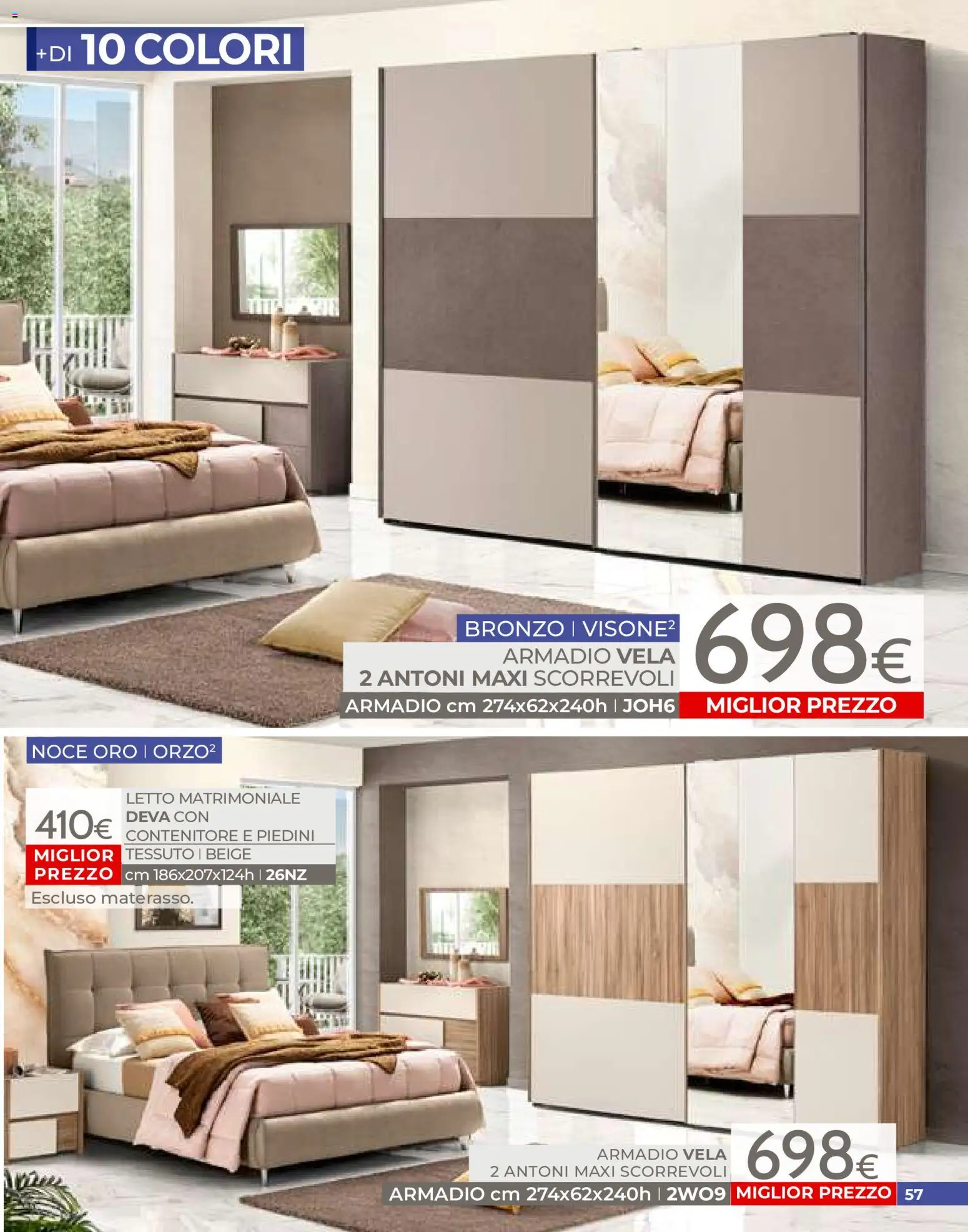 Volantino Mondo Convenienza del 01/07/2026 | Pagina: 57 | Prodotti: Letto matrimoniale, Contenitore, Letto, Armadio