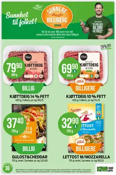 Forhåndsvisning av LETTOST M/MOZZARELLA, 170 g, revet, Synnøve, pr. kg 193,53 gyldig fra 31/08/2026 | Side: 11