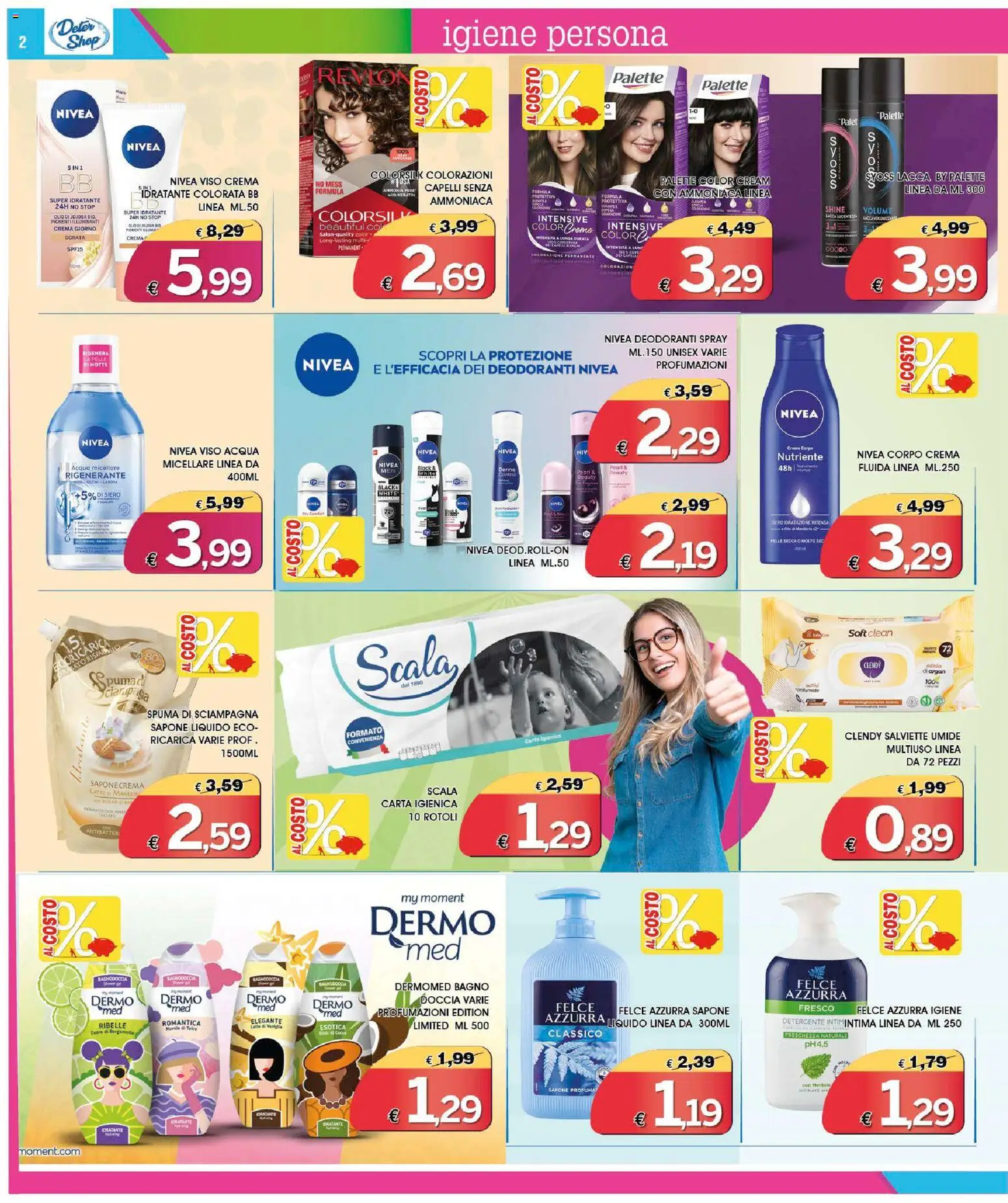 Volantino Deter Shop del 01.06.2026 | Pagina: 2 | Prodotti: Lacca, Detergente, Latte, Doccia
