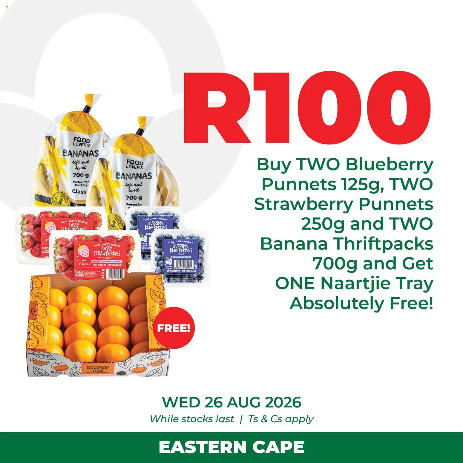 New Food Lover's Market catalogue – valid from 26/08/2026 | Page: 2 | Products: Blueberries, Tray, Bananas, Strawberries
