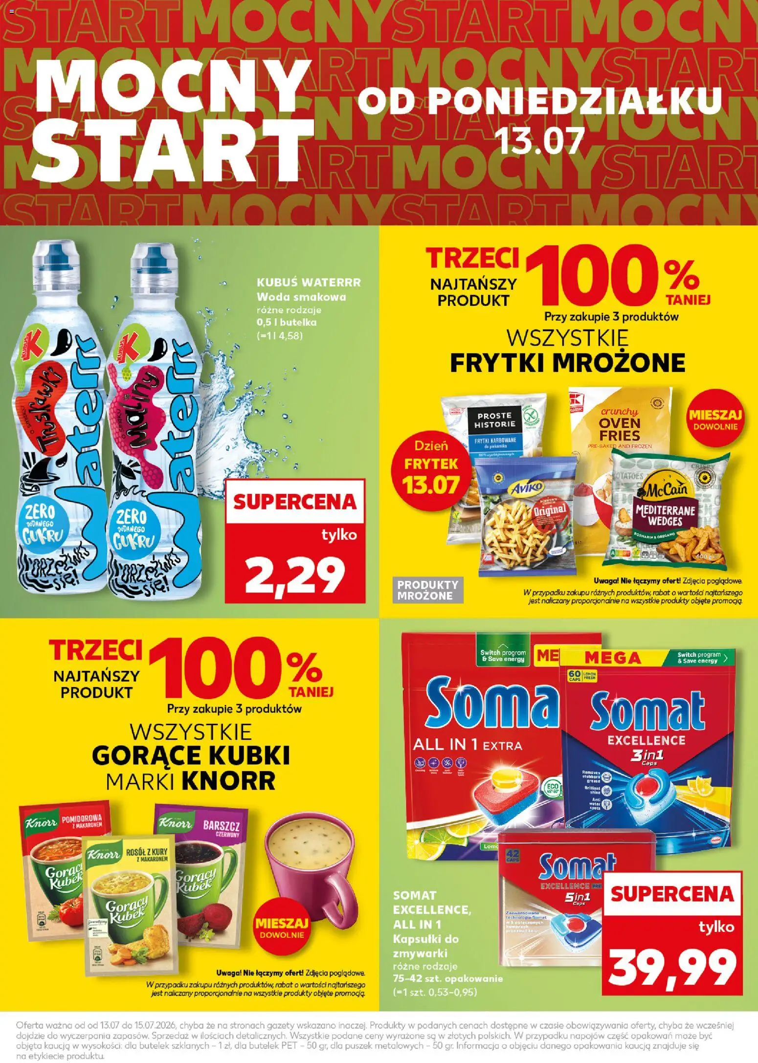 Kaufland Polsko leták - Mocny start od 13.07.2026 | Strana: 7 | Produkty: Knorr, Somat