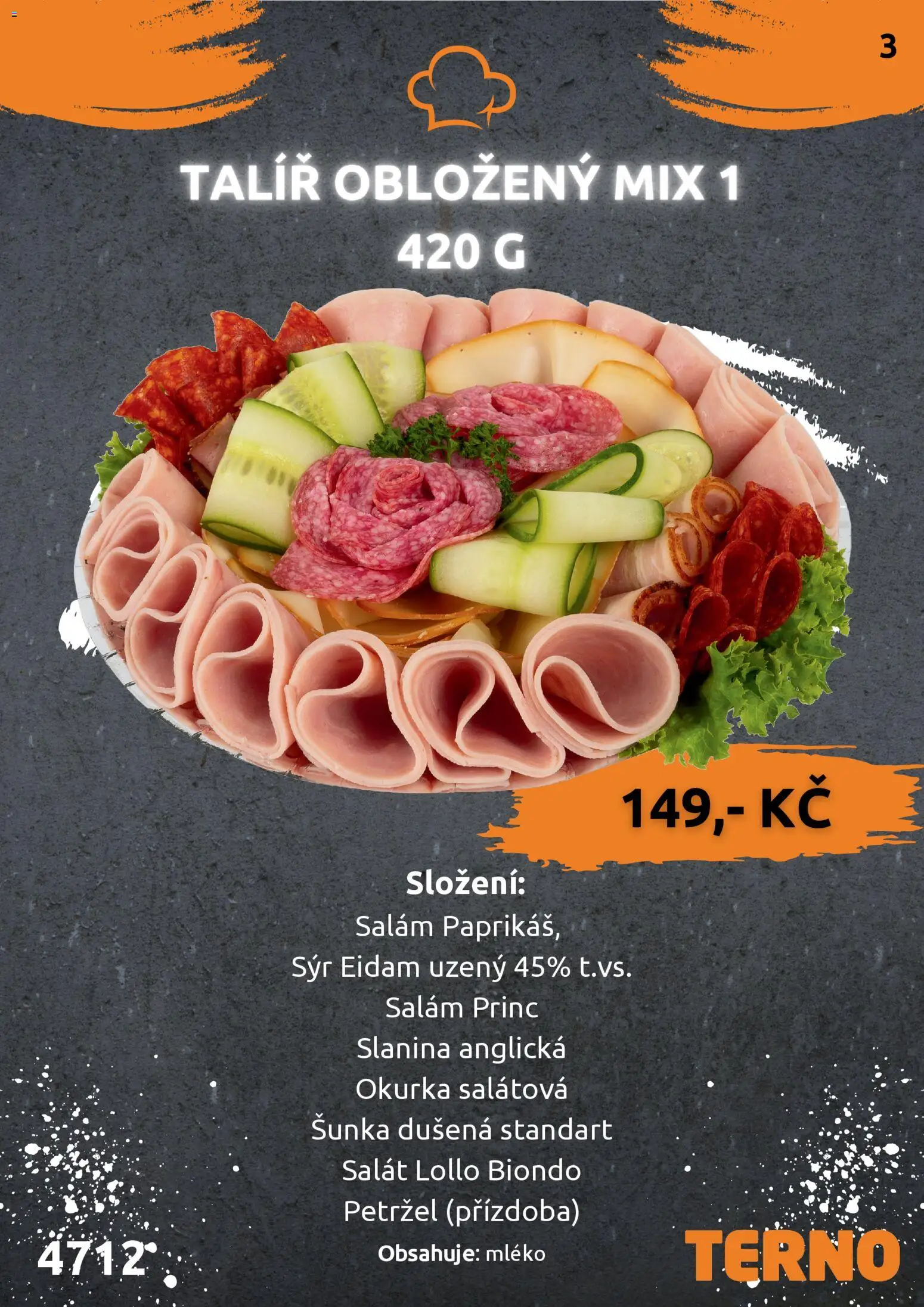 Terno leták - Grill Zlín – Studená kuchyně od 30.01.2026 | Strana: 4 | Produkty: Sýr, Salát, Slanina, Okurka