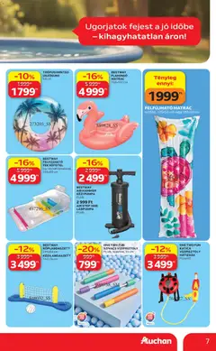 Auchan Nyári extra ajánlataink - amely érvényes a következő dátumtól: 11.06.2026 | Oldal: 7 | Termékek: Hátizsák, Matrac, Felfújható matrac, Lábpumpa