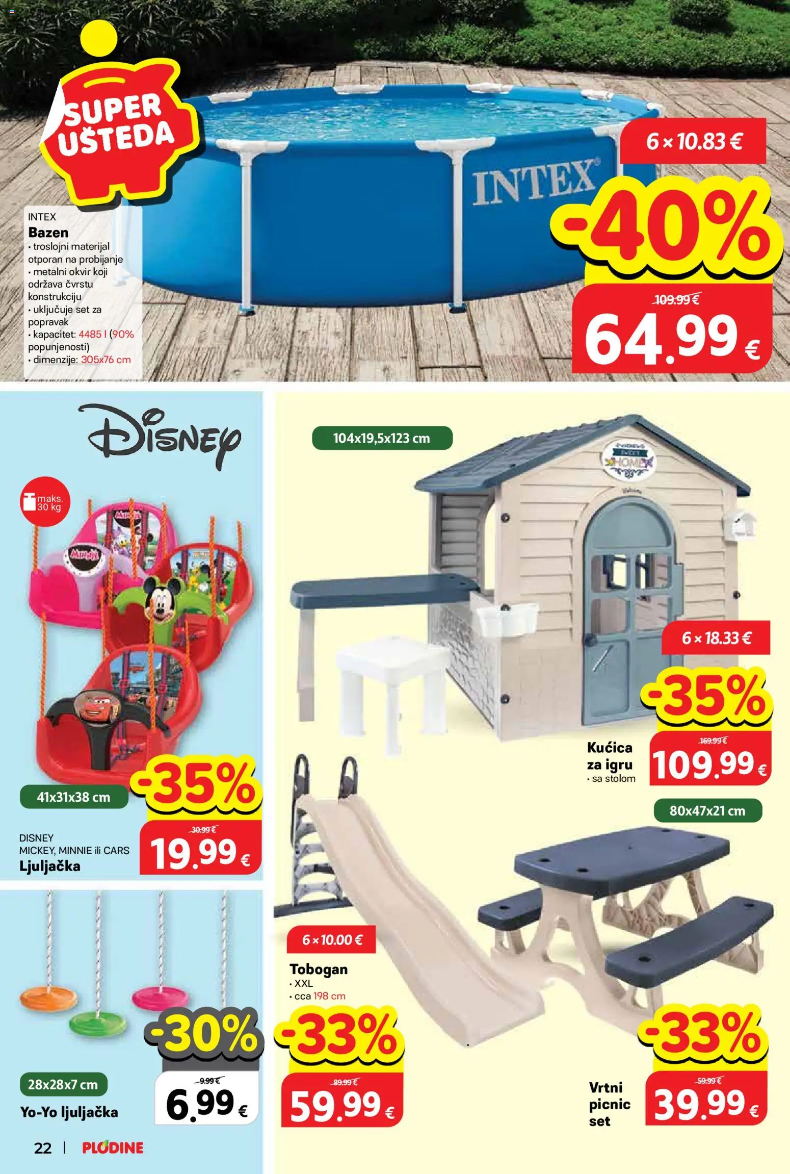 Plodine katalog | vrijedi od 11.03.2026 | Stranica: 22 | Proizvodi: Bazen, Ljuljačka