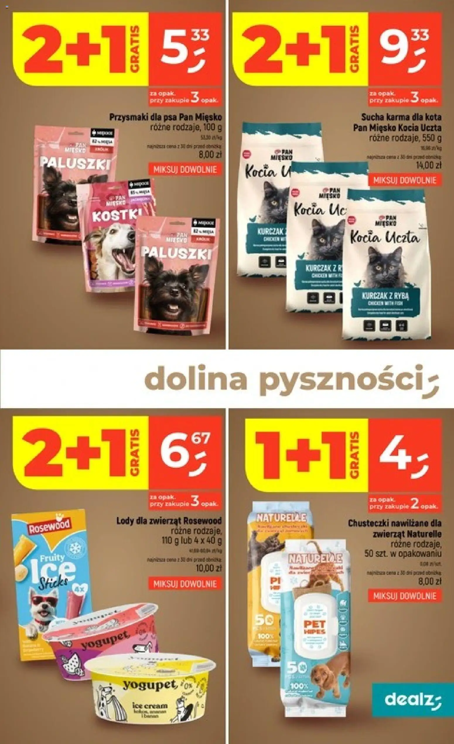 Dealz gazetka od 16.07.2026 | Strona: 49 | Produkty: Paluszki, Przysmaki dla psa, Ryba, Lody