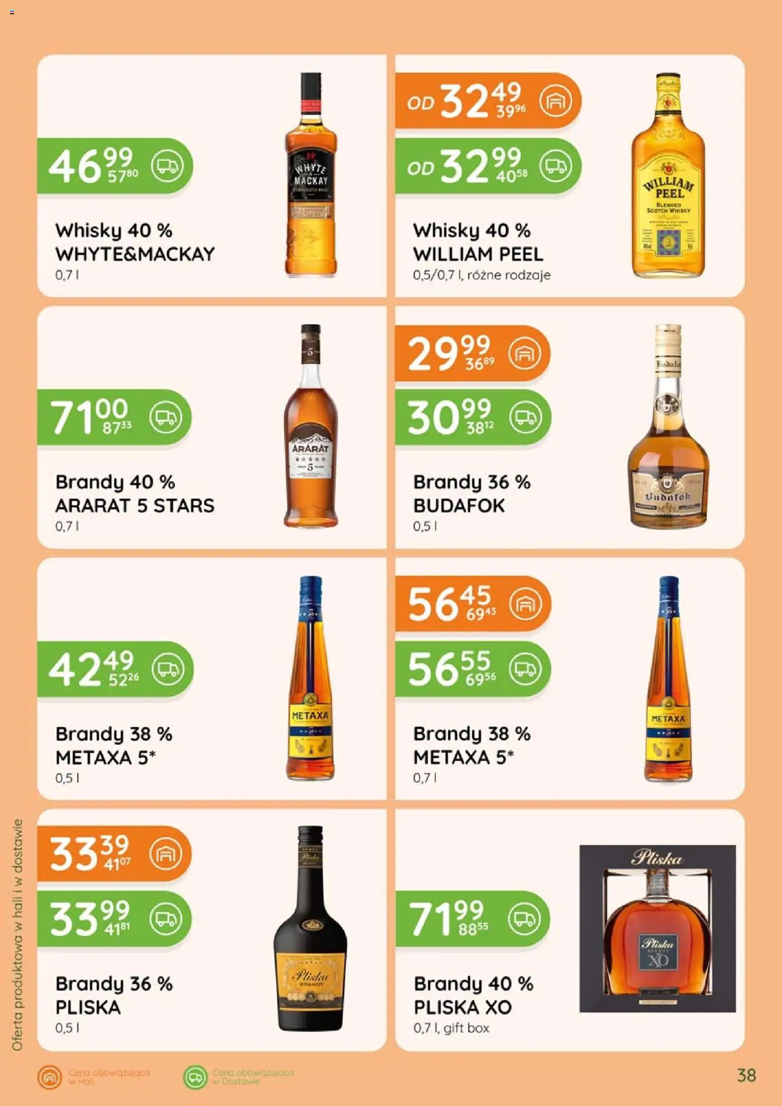 Eurocash gazetka - Katalog Alkoholowy od 01.09.2026 | Strona: 38 | Produkty: Metaxa 5*, William Peel, Scotch whisky, Brandy