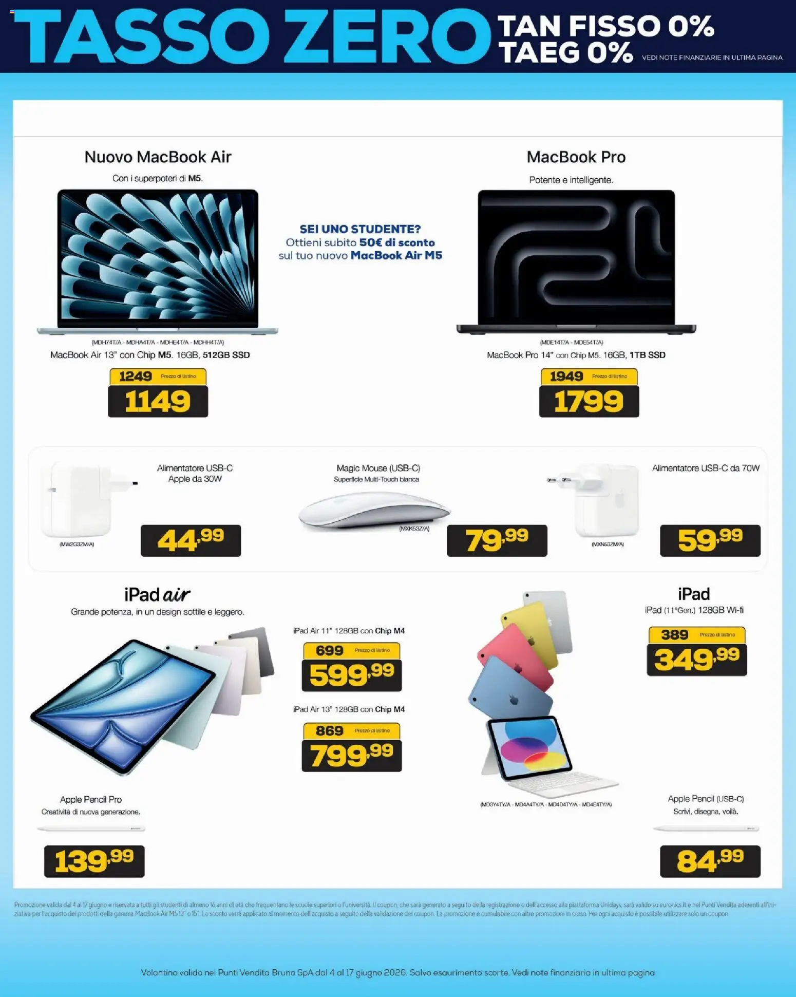 Volantino BRUNO del 04.06.2026 | Pagina: 17 | Prodotti: Macbook air, Mouse, Ipad, Macbook