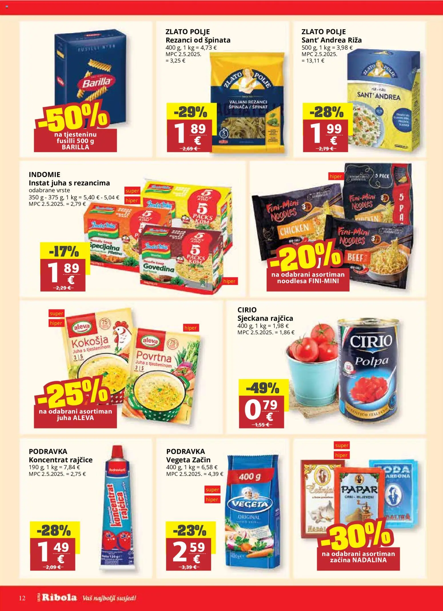 Ultra Gros katalog | vrijedi od 03.06.2026 | Stranica: 12 | Proizvodi: Rezanci, Govedina, Juha, Barilla