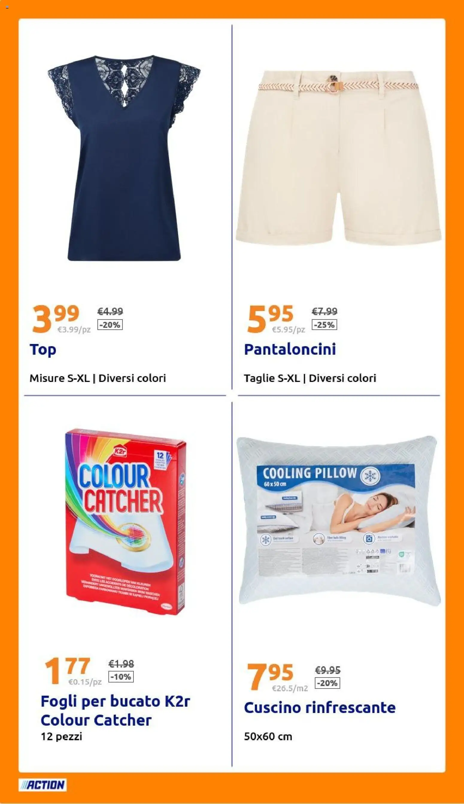 Volantino Action del 01/07/2026 | Pagina: 26 | Prodotti: Pantaloncini, Cuscino