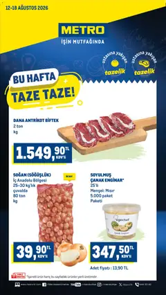 Metro Metro - Taze Ürünler 12.08.2026 - Broşürünün önizlemesi