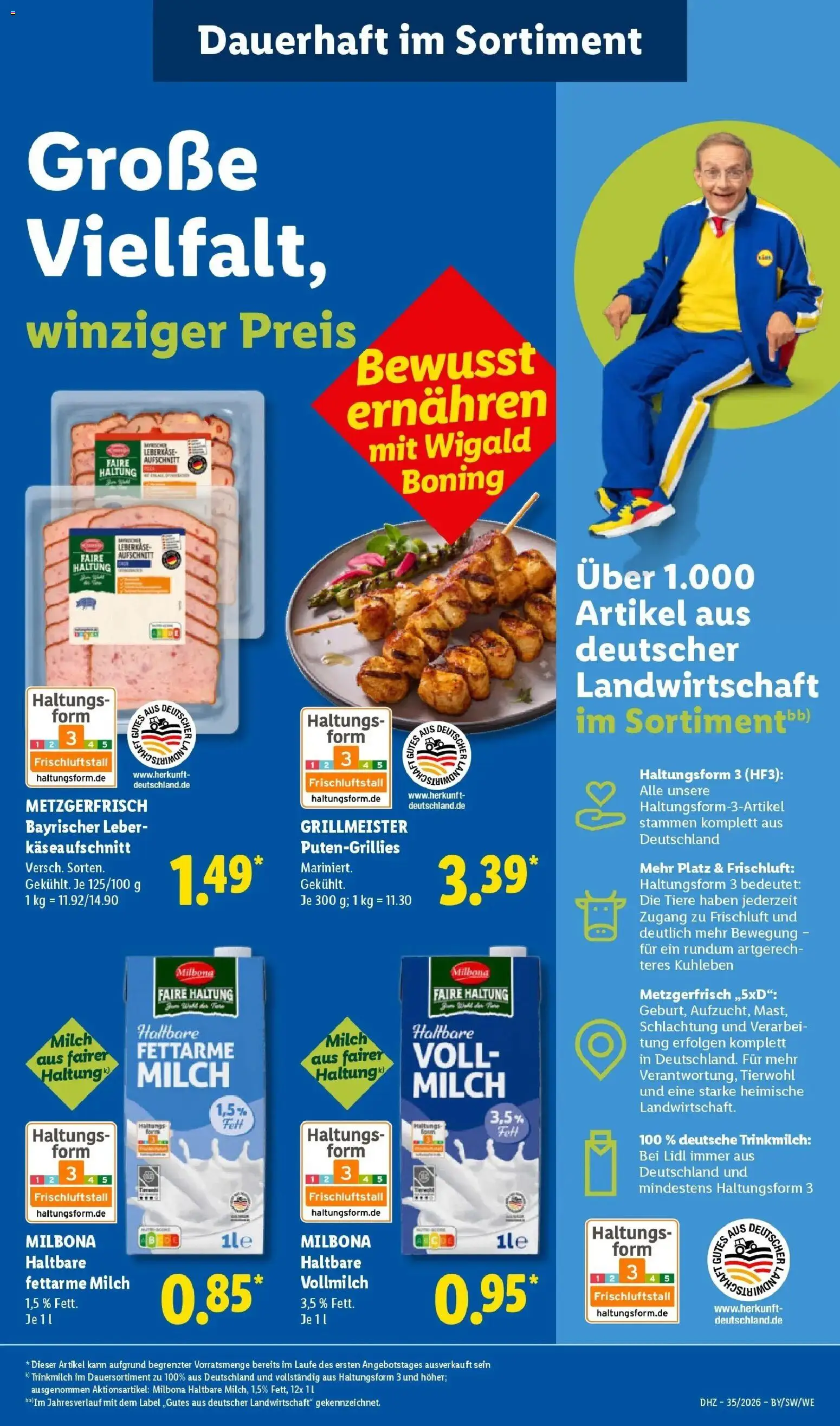 Lidl Prospekt Pocking (ab 24.08.2026) zum Blättern » Angebote | Seite: 71 | Produkte: Milch, Leberkase