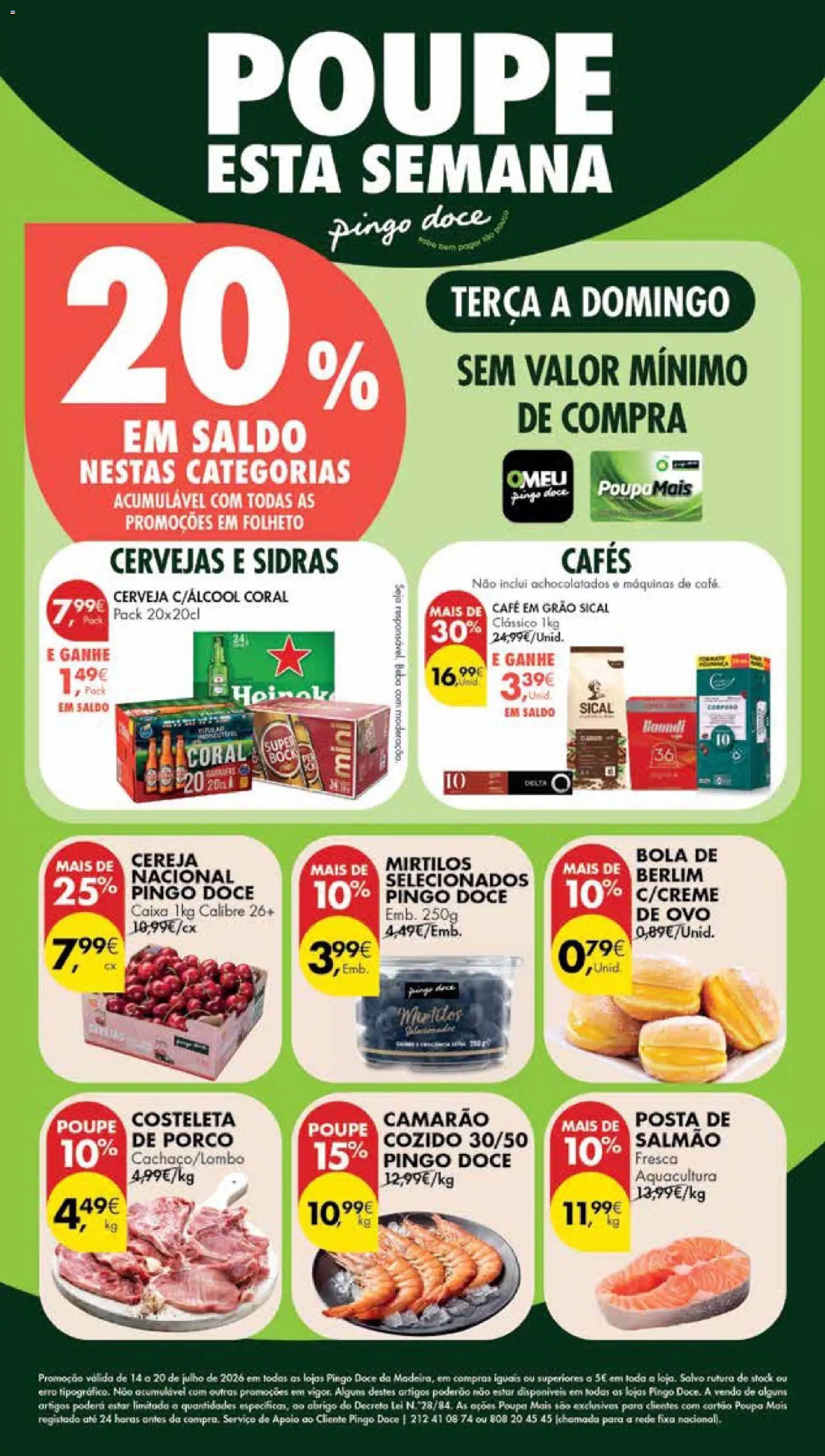 Pingo Doce Poupe Esta Semana Madeira │ válido de 14/07/2026 | Página: 1 | Produtos: Salmão, Caixa, Café, Mirtilos