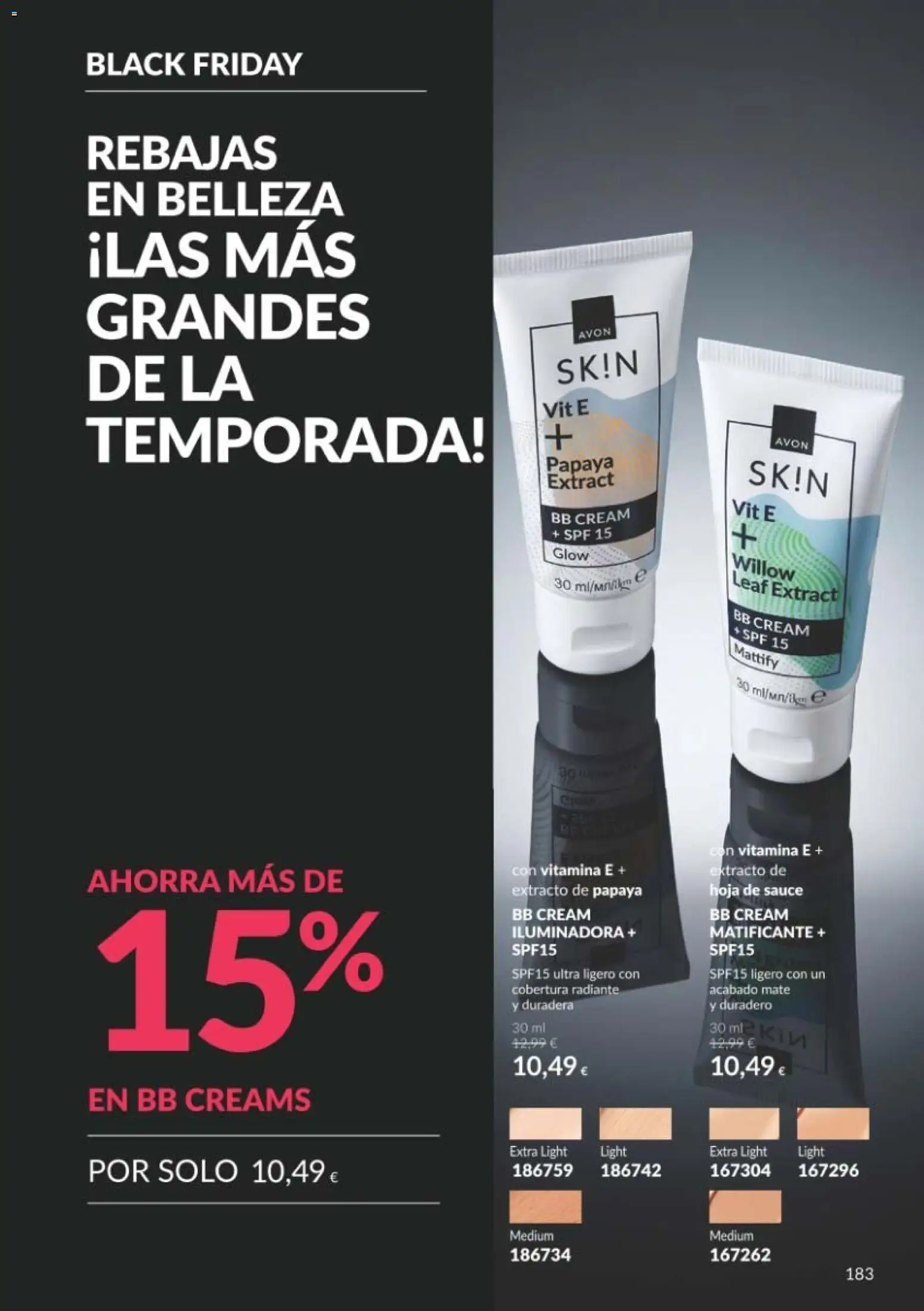 Catálogo AVON Black Friday │ válido desde el 01/11/2026 | Página: 183 | Productos: BB cream, BB cream iluminadora