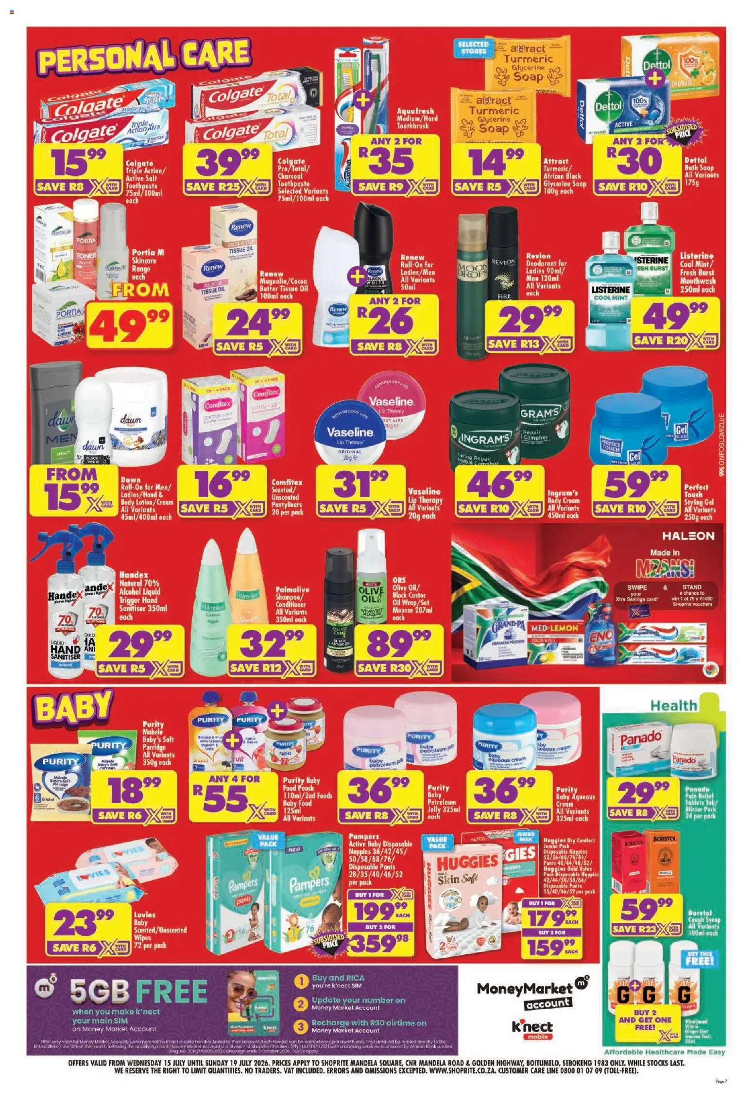 New Shoprite catalogue – valid from 15/07/2026 | Page: 7 | Products: Toner, Cream, Baby food, Lip therapy
