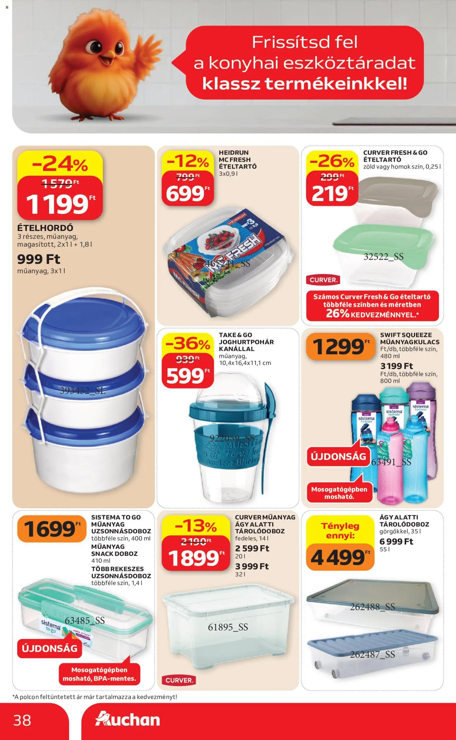 Auchan akciós ujság - amely érvényes a következő dátumtól: 2026.08.13. | Oldal: 38
