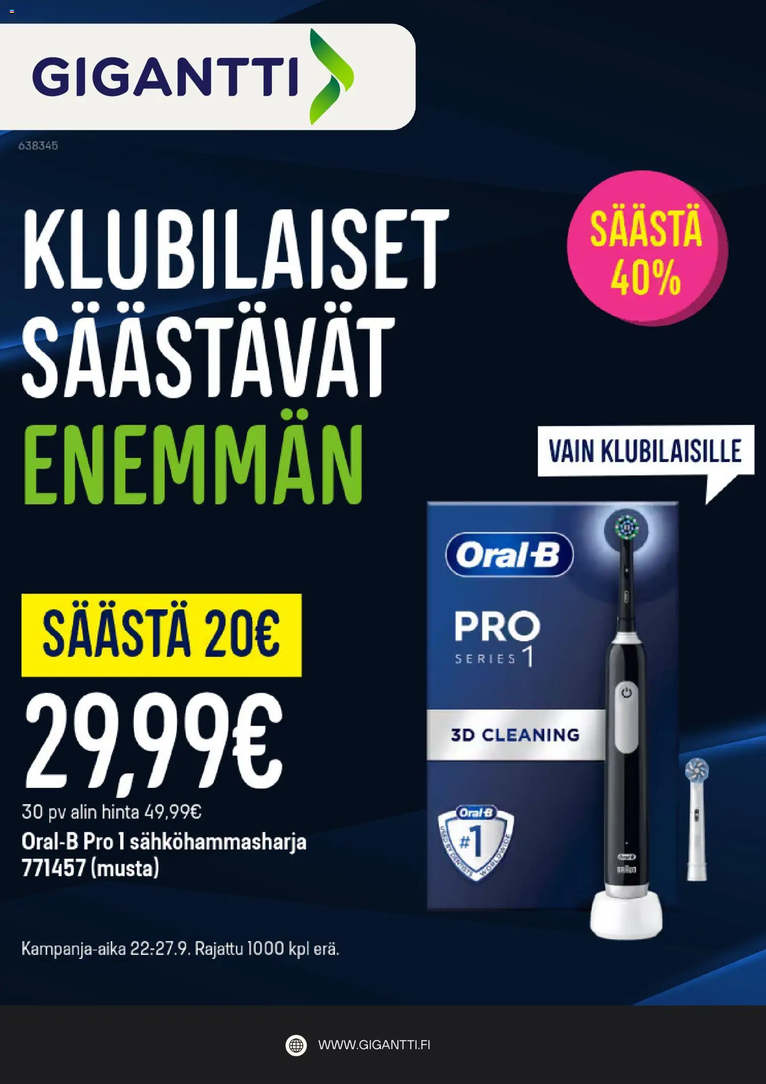 Gigantti tarjoukset – voimassa 25/09/2026 alkaen | Sivu: 3 | Tuotteet: Sähköhammasharja